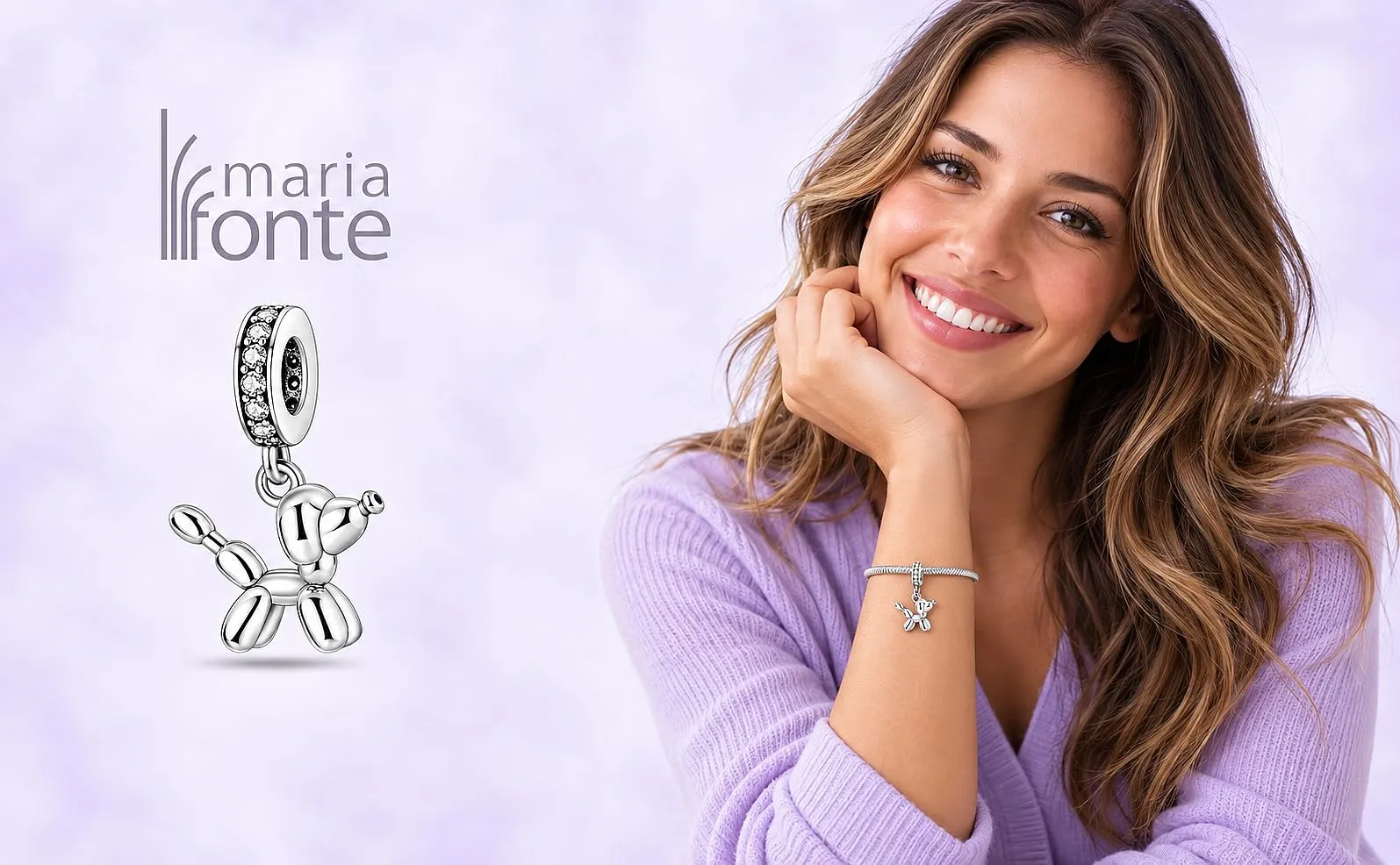 MariaFonte Balloon Animal Dog Charm Pendant in Silver - immagine 9