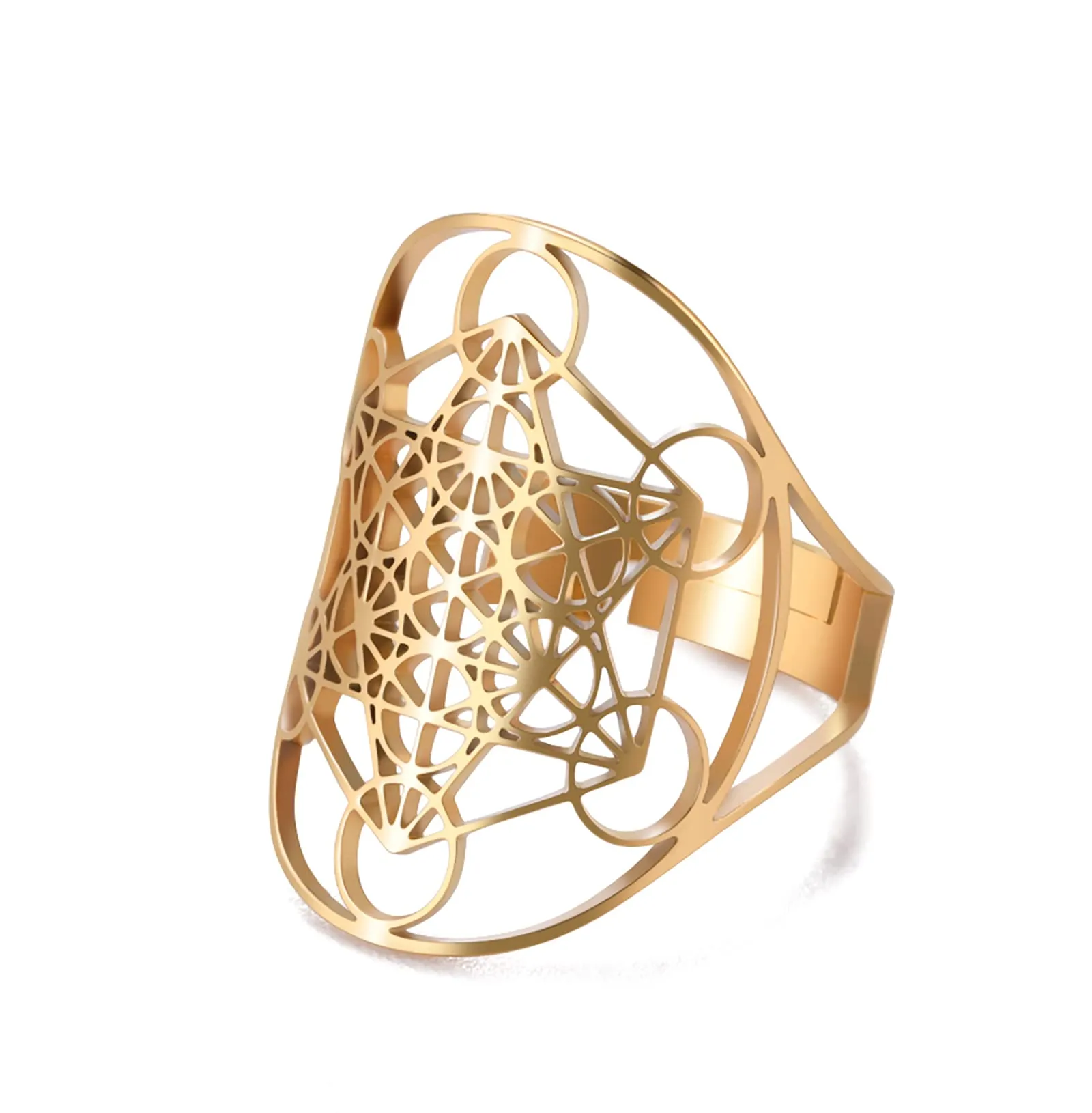 Unift Anello Cubo di Metatron in Acciaio Inox - immagine 1