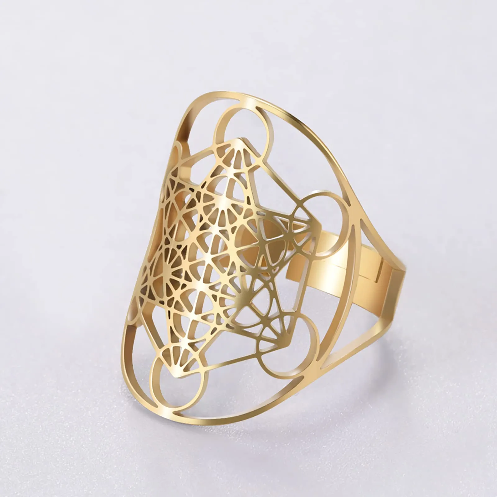 Unift Anello Cubo di Metatron in Acciaio Inox - immagine 4