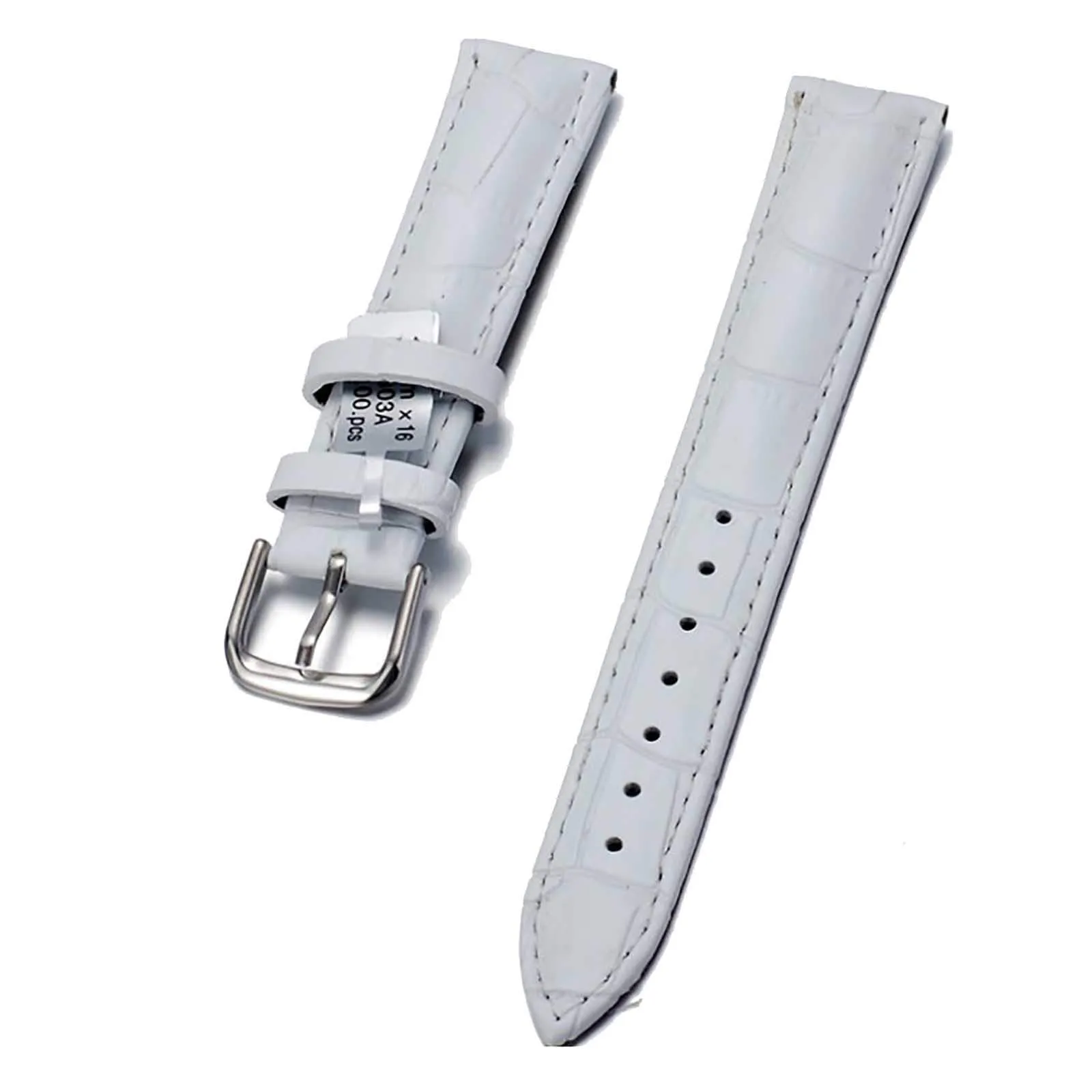 Ellenne Cinturino in Vera Pelle Bianco 22mm con Anse per Orologio Uomo Donna - immagine 1