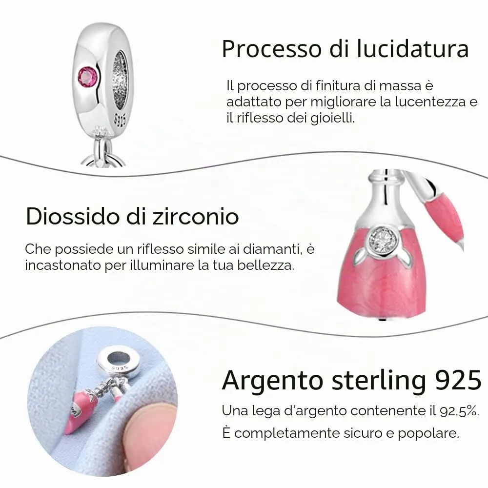 Pandach Ciondoli in Argento Sterling 925 a Tema Viaggio Intorno al Mondo con Zirconi Sintetici, 5mm - immagine 4