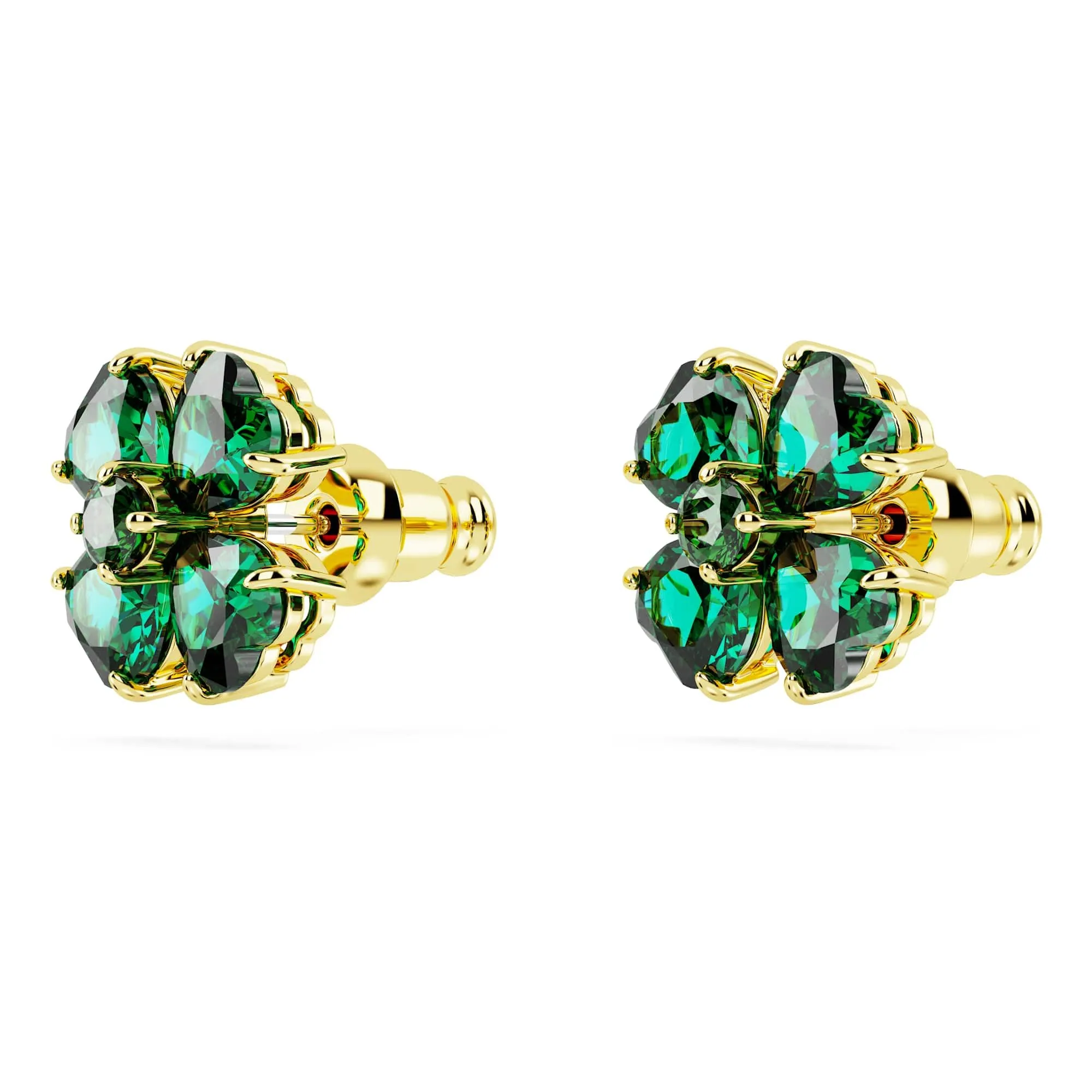 Swarovski Idyllia Orecchini a lobo Quadrifoglio Verdi Placcato color oro - immagine 4