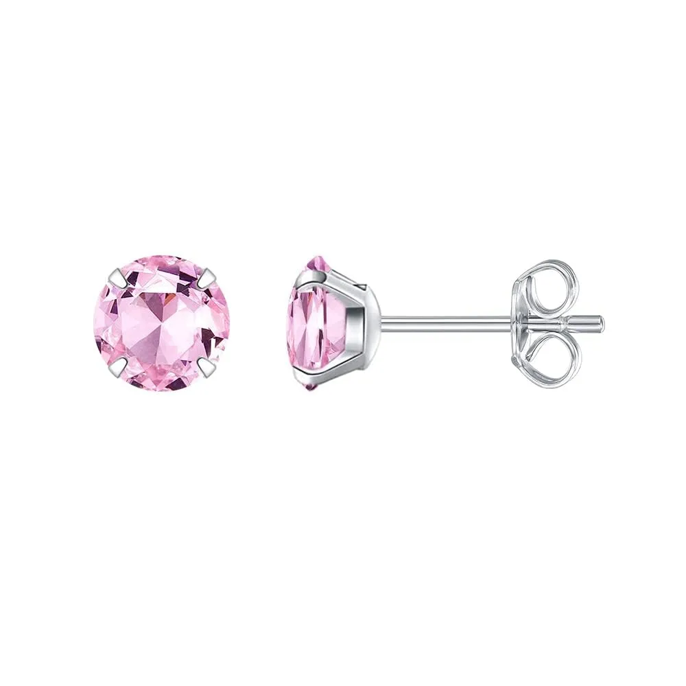 Limerencia Orecchini in Titanio G23 Anallergici con Zirconi, 20G Flat Back per Cartilagine Tragus, 5 mm, Rosa - immagine 1