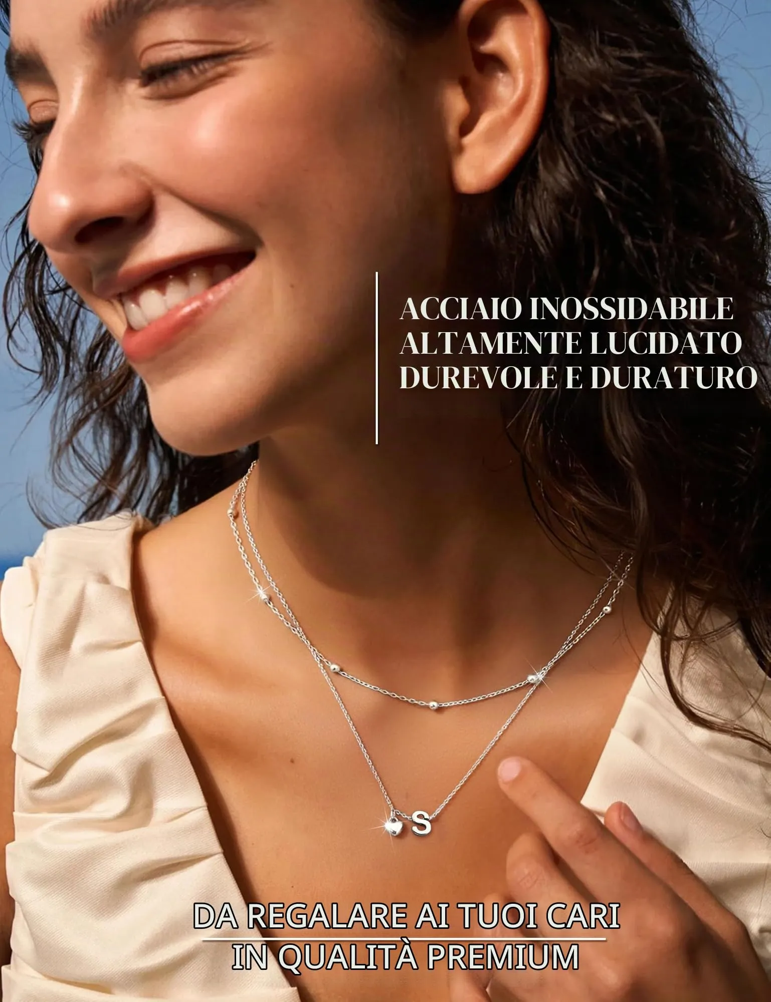 LOLIAS Collana Iniziale Cuore Argento Placcato Donna - immagine 2