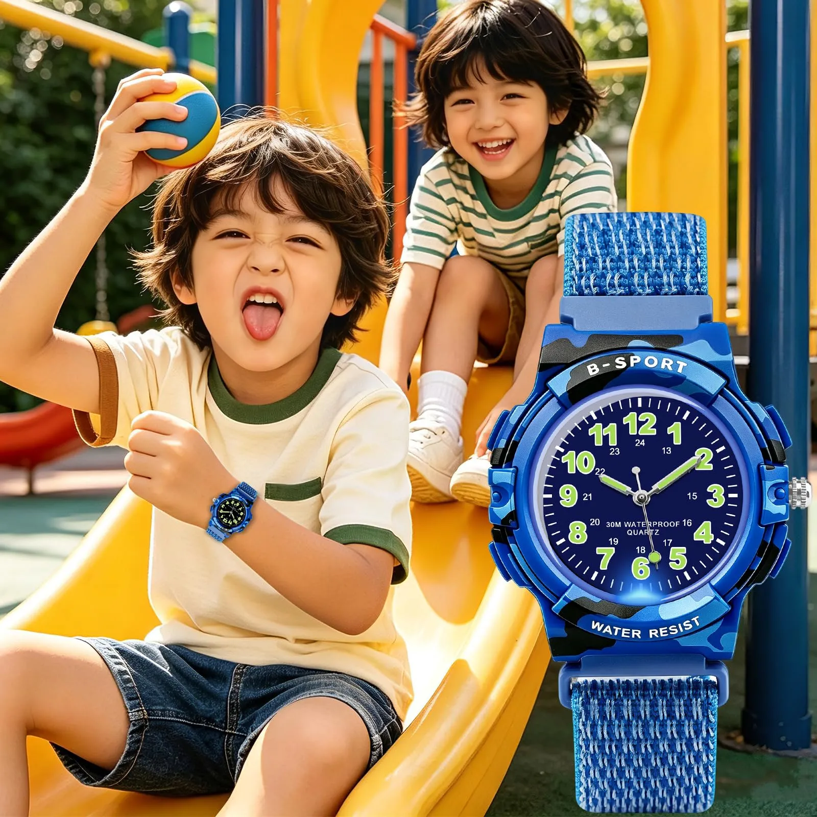 Juboos Orologio Analogico per Bambini, 7 Luci Notturne, Impermeabile, Cinturino Morbido, Quarzo, 5-18 Anni - immagine 6