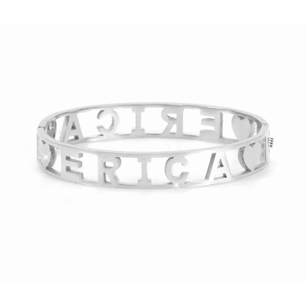 Flowers Bracciale Rigido in Acciaio con Nome Erica e Zirconi - immagine 2