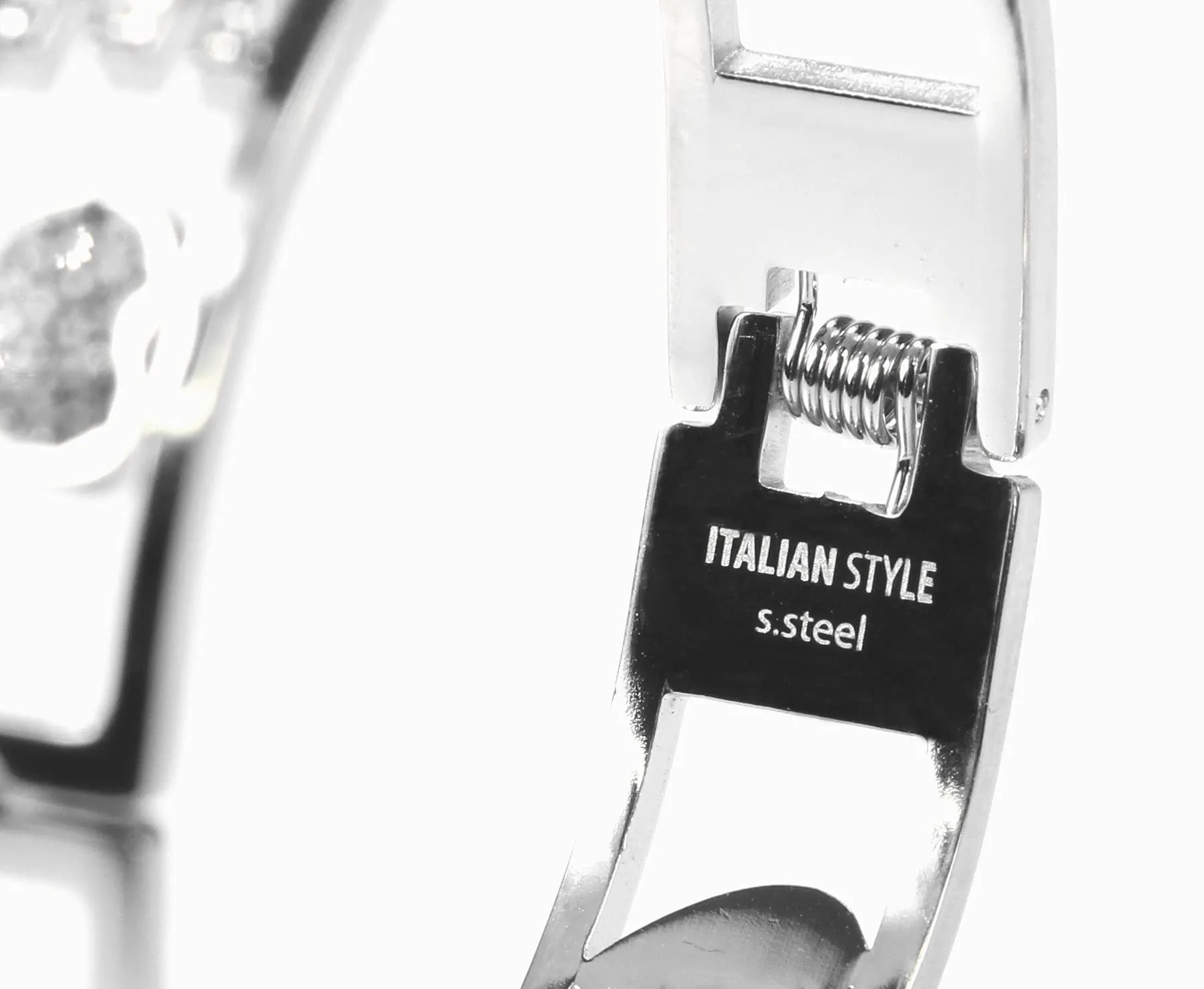 Flowers Bracciale Rigido in Acciaio con Nome e Zirconi (Arianna 2) - immagine 4