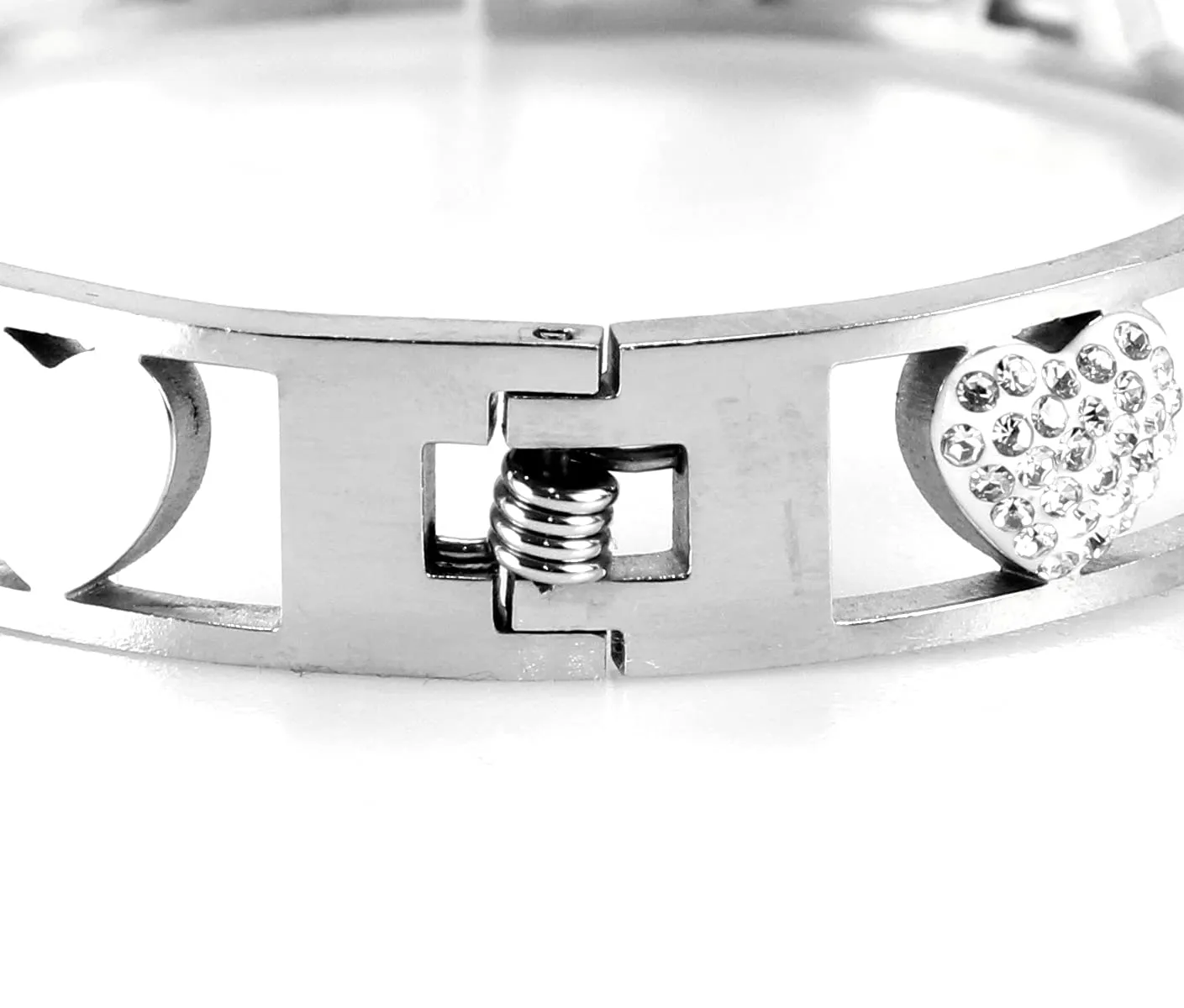 Flowers Bracciale Rigido in Acciaio con Nome e Zirconi (Rosaria 2) - immagine 4