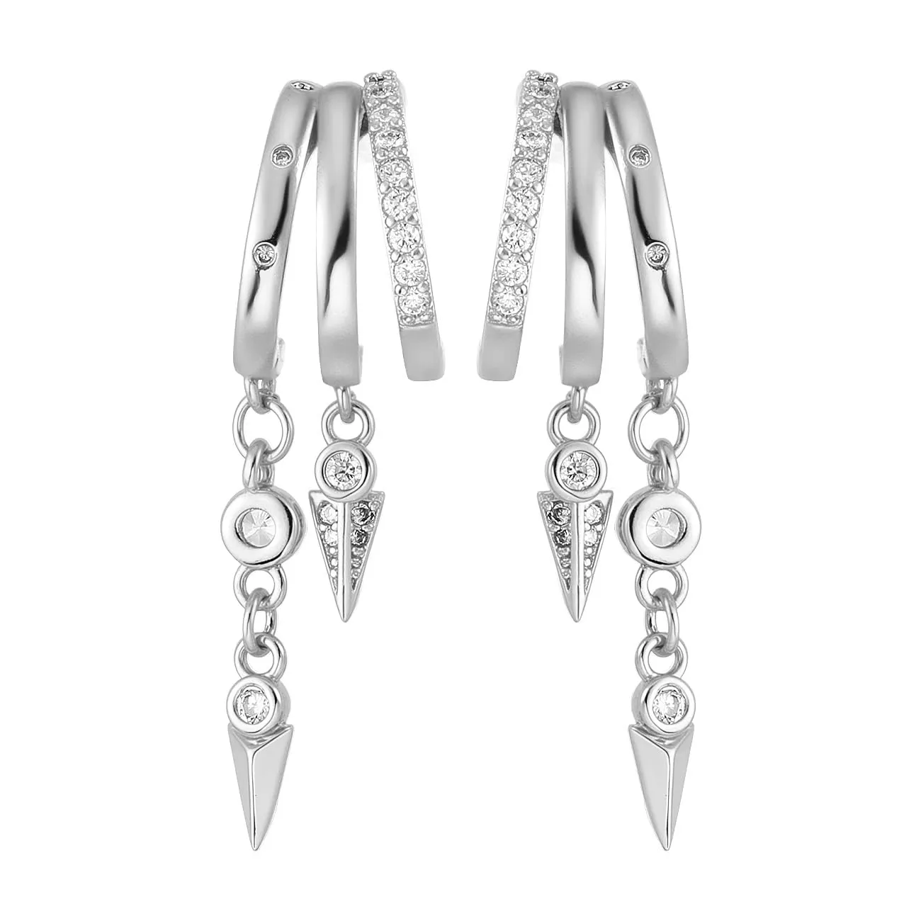Emibele Orecchini Huggie in Ottone Argento per Donna - immagine 1