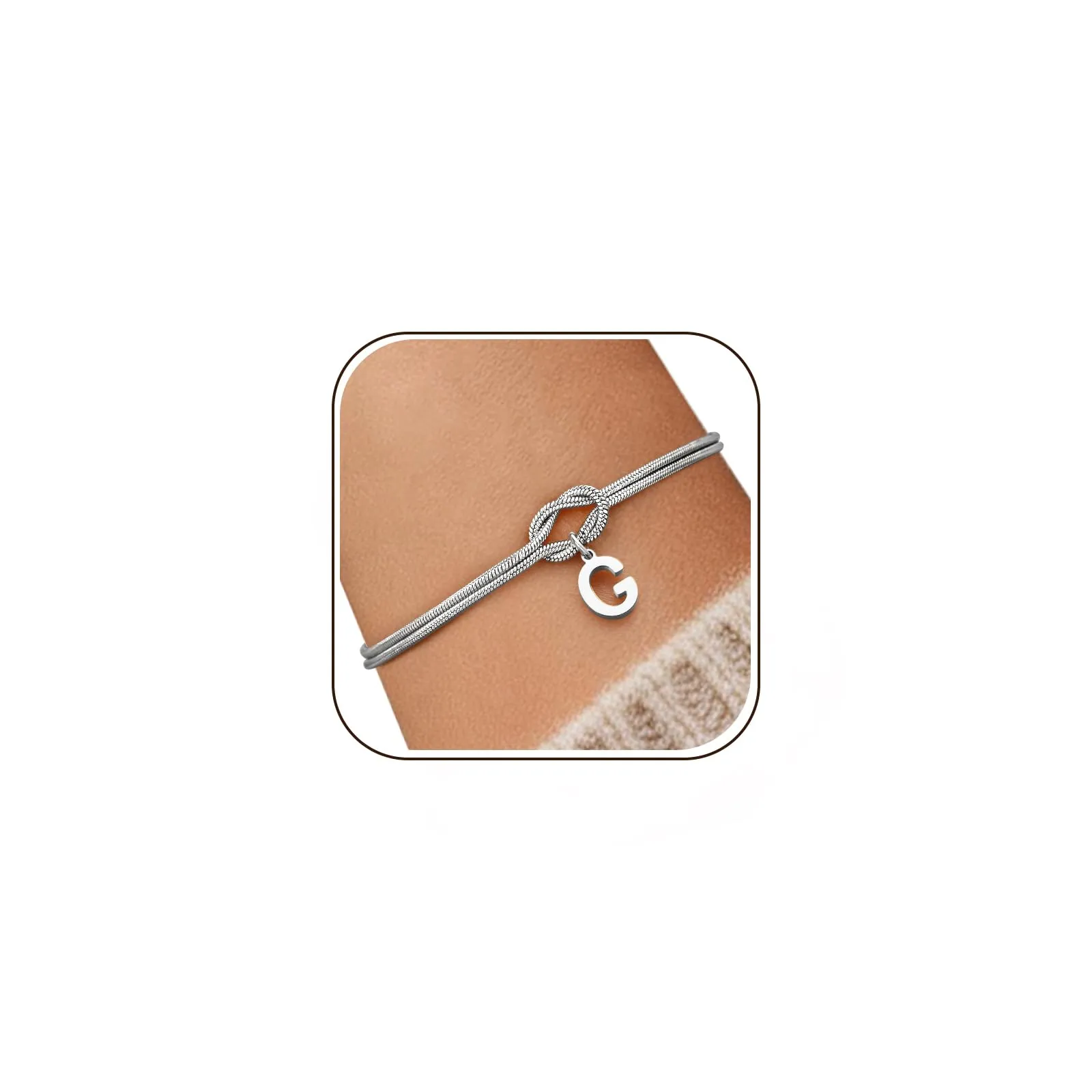 J.Fée Bracciale Donna in Argento 925 con Iniziale e Nodo Eternal Infinity - immagine 1
