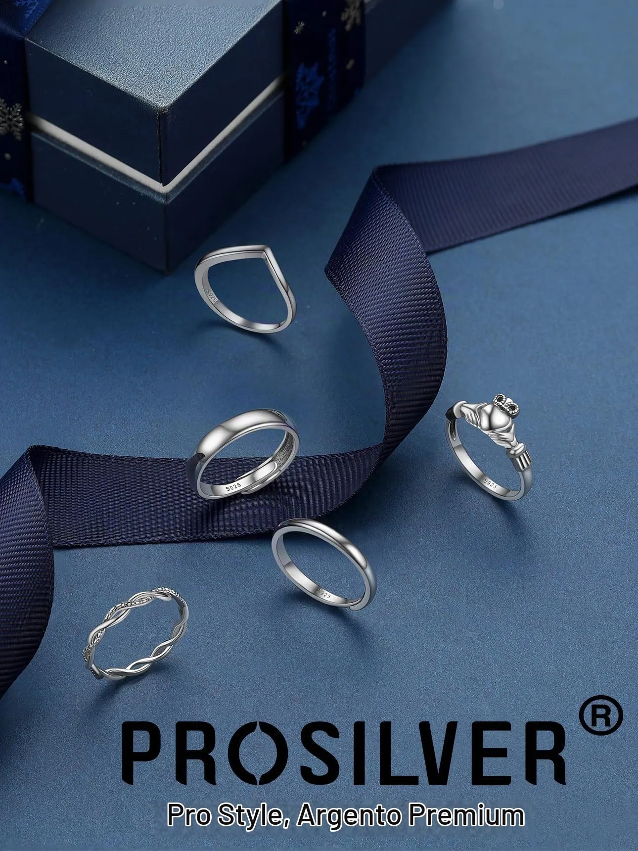 PROSILVER Anello Regolabile Donna in Argento 925, 2,5mm, Finitura Lucidata - immagine 7