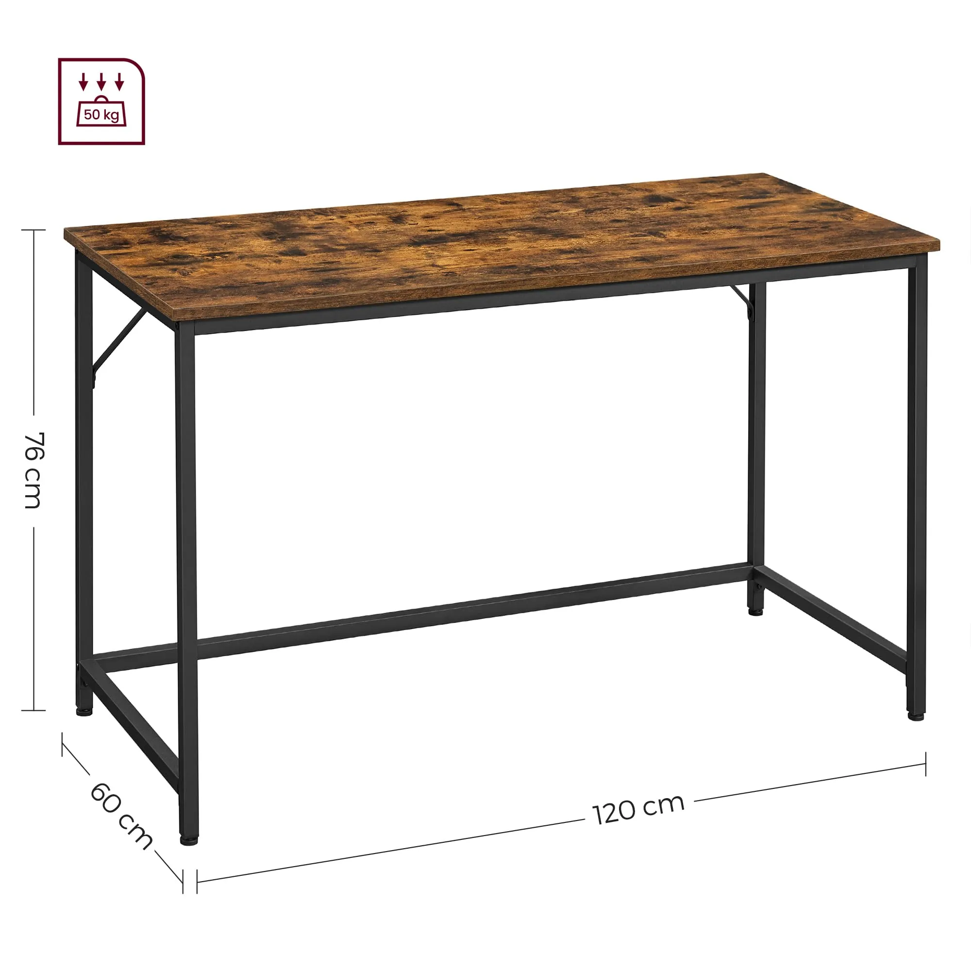 VASAGLE Scrivania per Computer, 120 x 60 x 76 cm - immagine 5