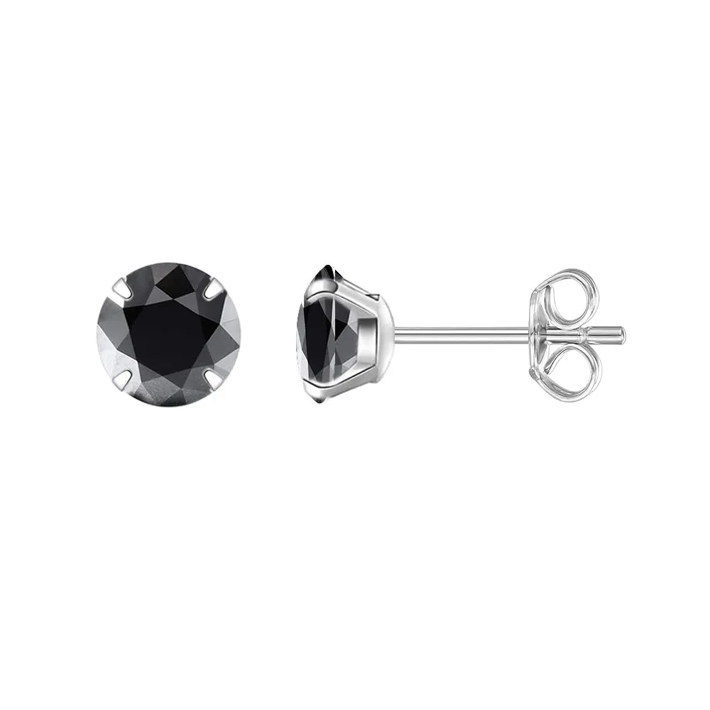 Limerencia Orecchini in Titanio G23 Anallergico con Zirconi, Flat Back per Cartilagine e Tragus, 20G, 5 mm, Nero - immagine 1