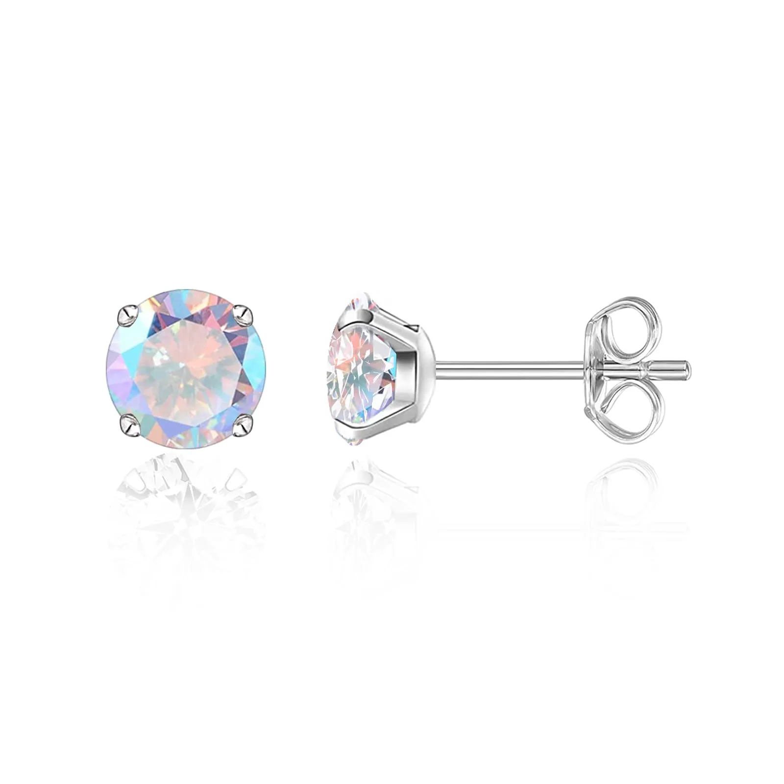 Limerencia Orecchini in Titanio G23 Anallergici con CZ, 20G Flat Back per Cartilagine e Tragus, 5 mm, Aurora Boreale - immagine 1