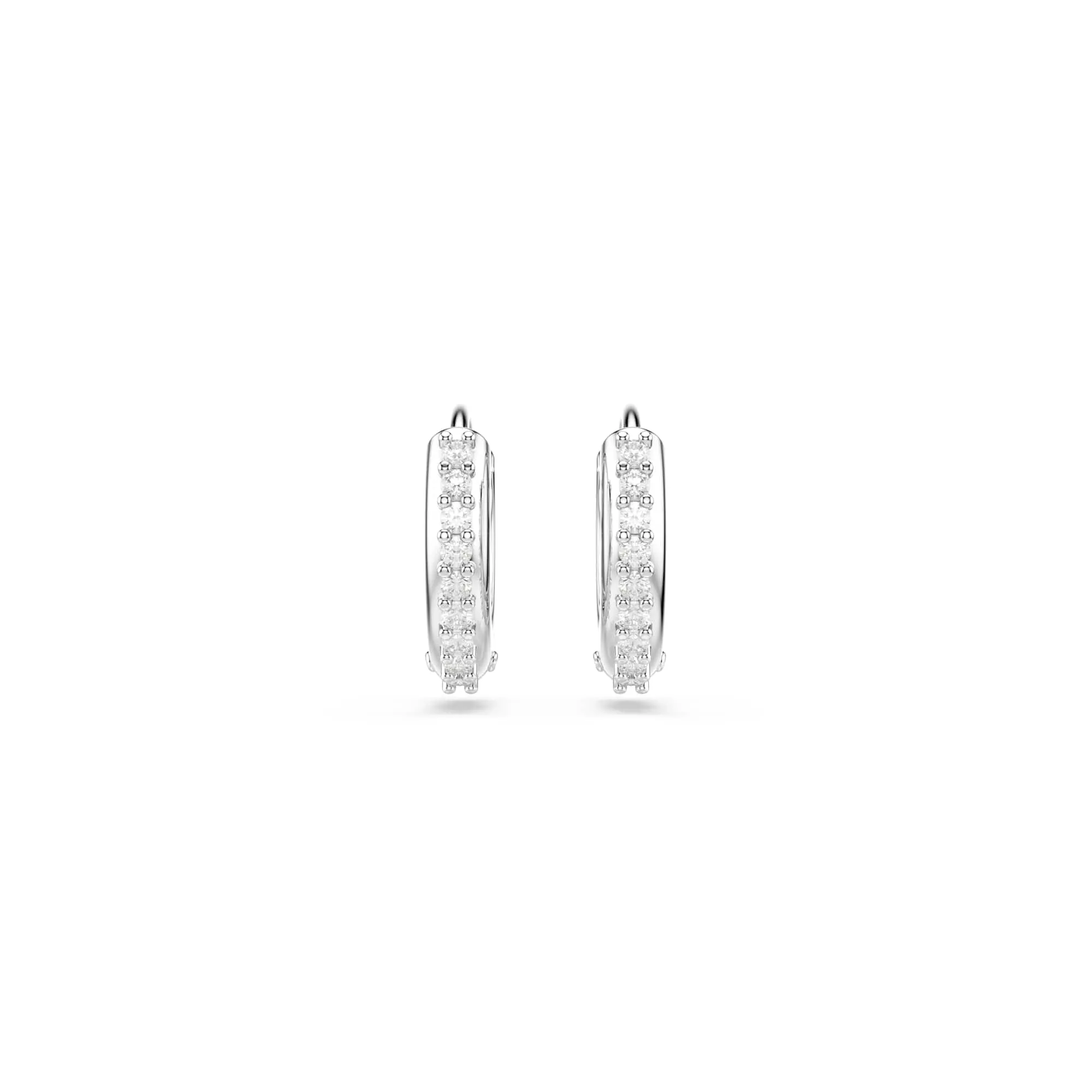 Swarovski Matrix Orecchini a cerchio, Taglio Round, Bianchi, Placcato rodio - immagine 2