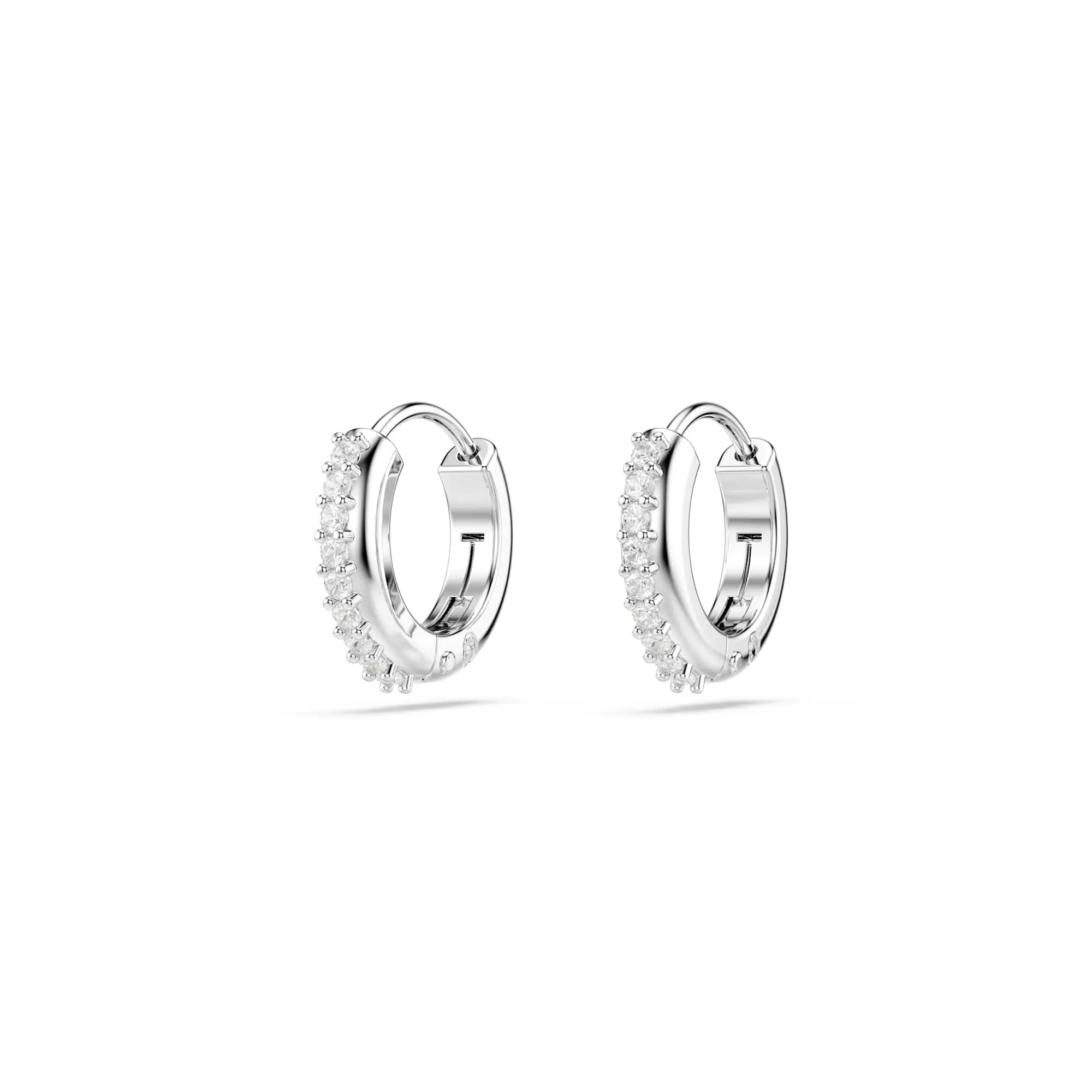 Swarovski Matrix Orecchini a cerchio, Taglio Round, Bianchi, Placcato rodio - immagine 3