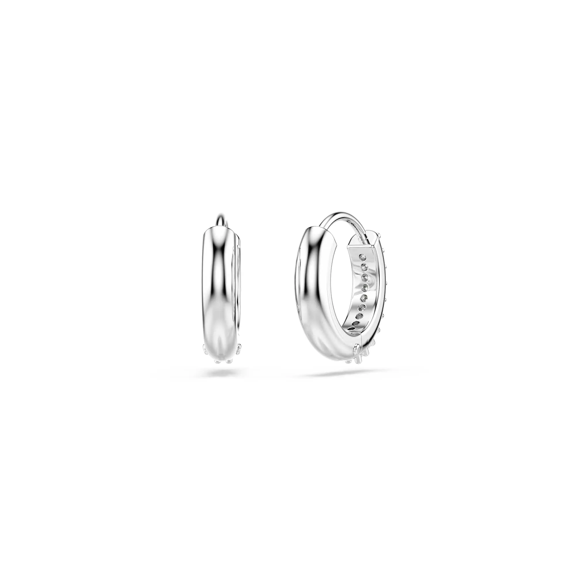 Swarovski Matrix Orecchini a cerchio, Taglio Round, Bianchi, Placcato rodio - immagine 4