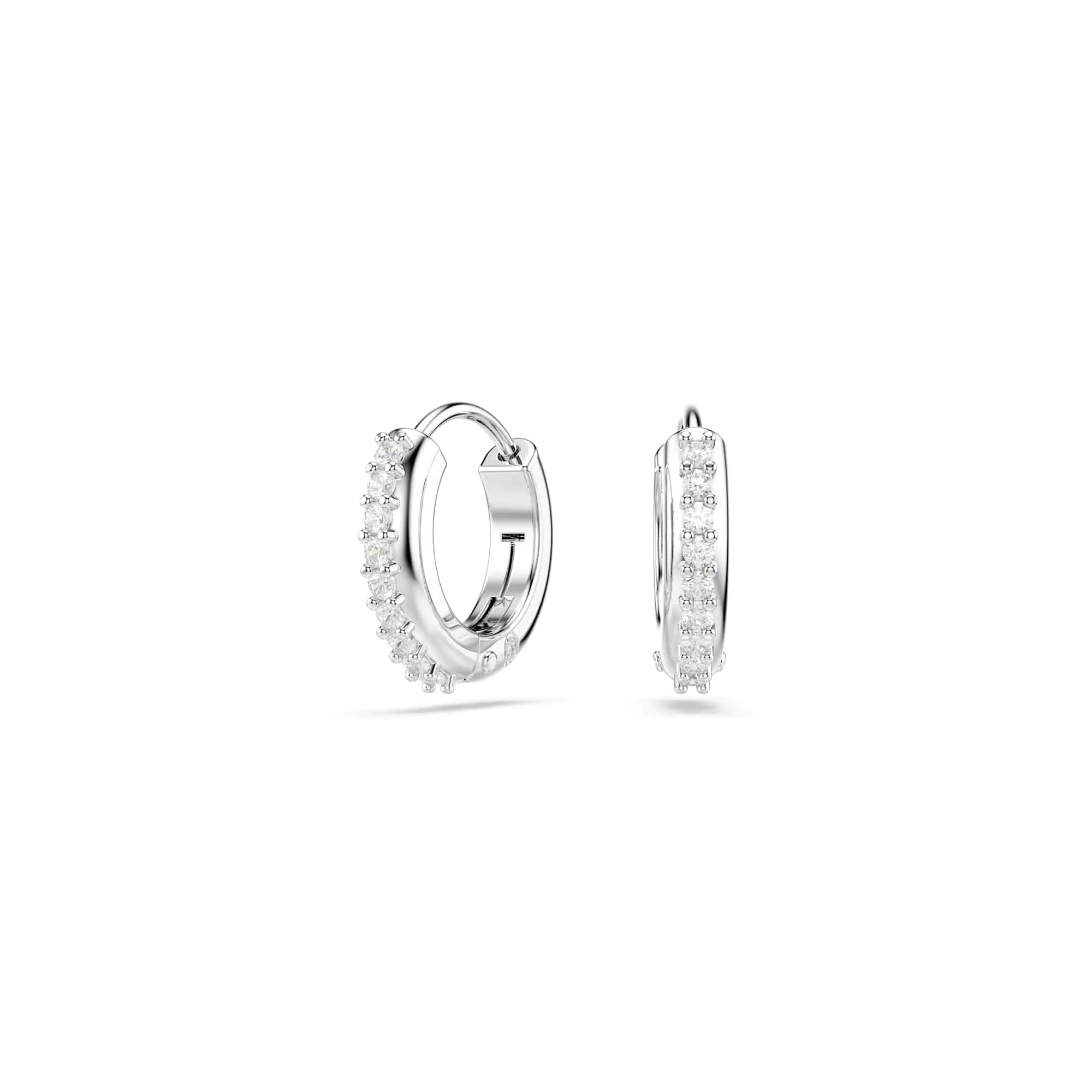 Swarovski Matrix Orecchini a cerchio, Taglio Round, Bianchi, Placcato rodio - immagine 5