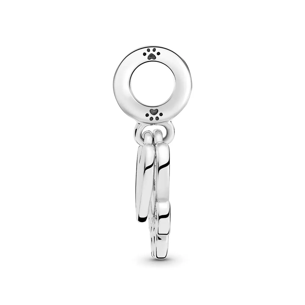 Annmors Ciondolo Impronta di Zampa e Cuori in Argento 925 per Bracciale Charm - immagine 4