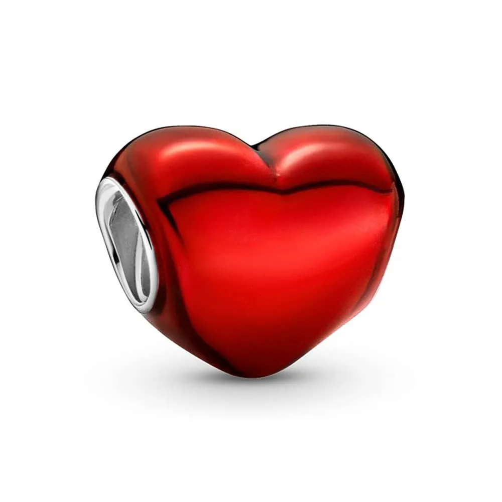 Annmors Ciondolo Cuore Rosso in Argento 925 per Bracciale Charm - immagine 1