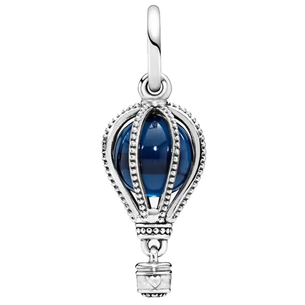 Annmors Ciondolo Mongolfiera Blu in Argento 925 per Bracciale Charm - immagine 3