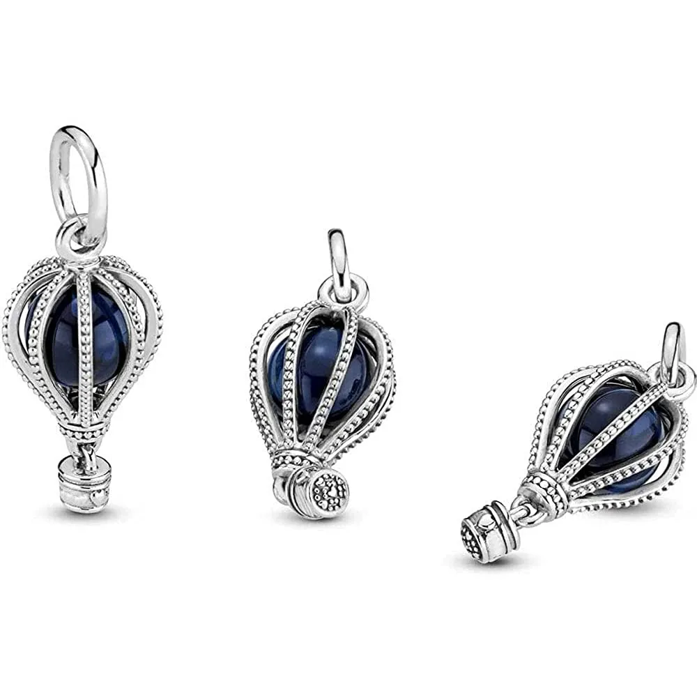 Annmors Ciondolo Mongolfiera Blu in Argento 925 per Bracciale Charm - immagine 4