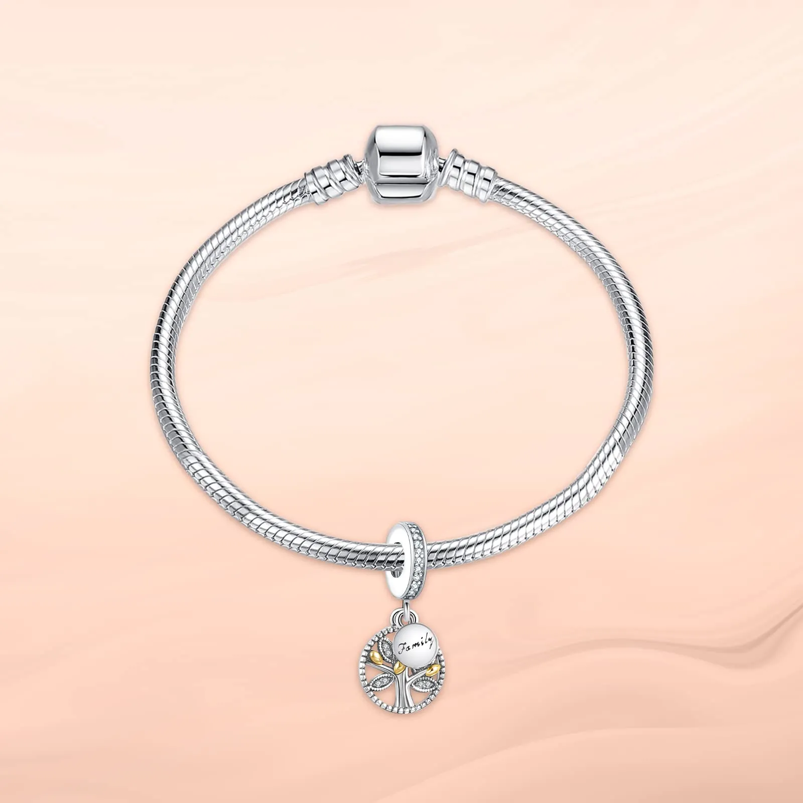 Annmors Family Tree Bead Charm, 925 Sterling Silver, Compatible with European Bracelets and Necklaces - immagine 2