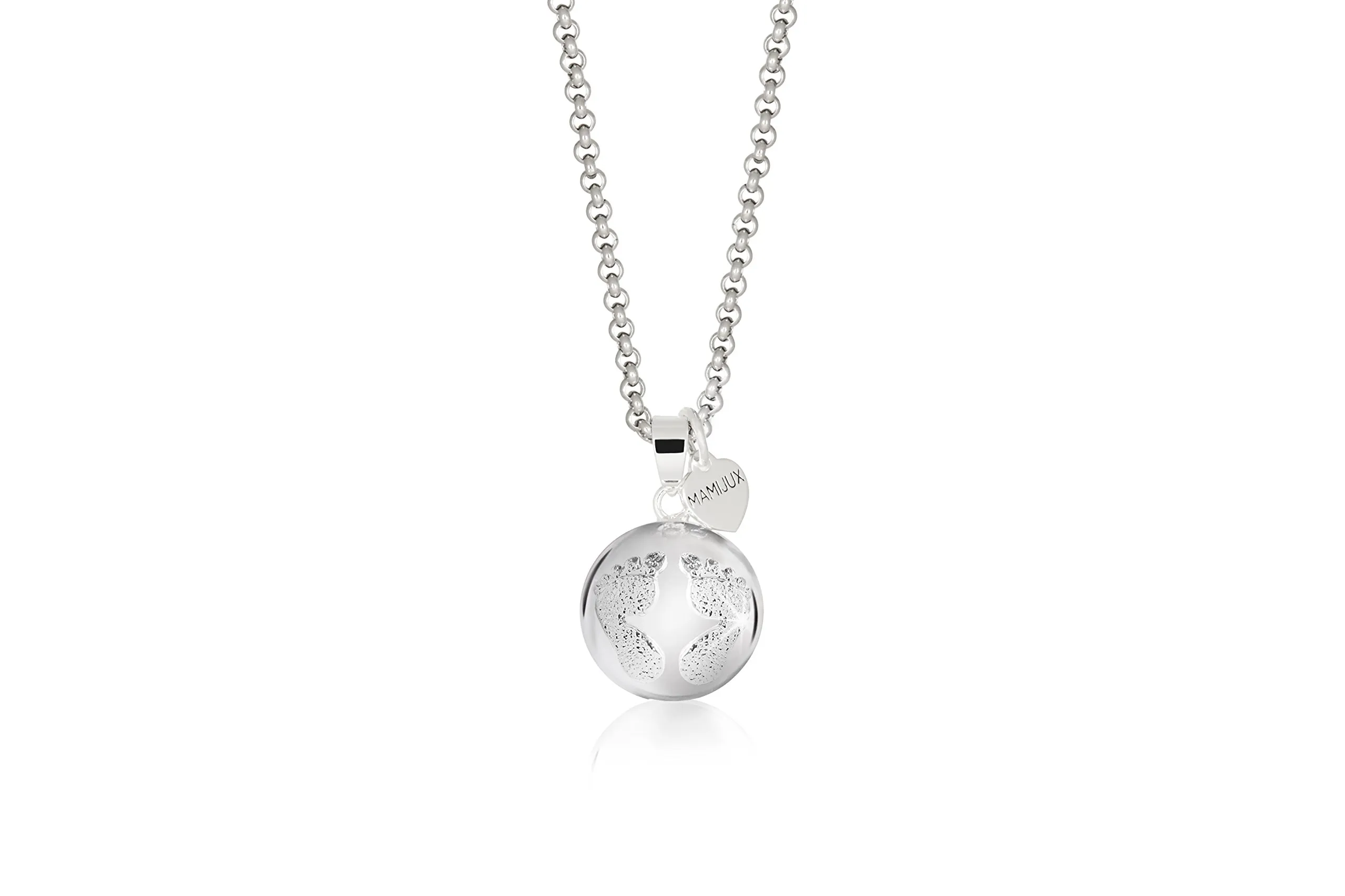 MAMIJUX Chiama Angeli con Piedini, Collana in Acciaio e Ottone Argento per Gravidanza - immagine 2