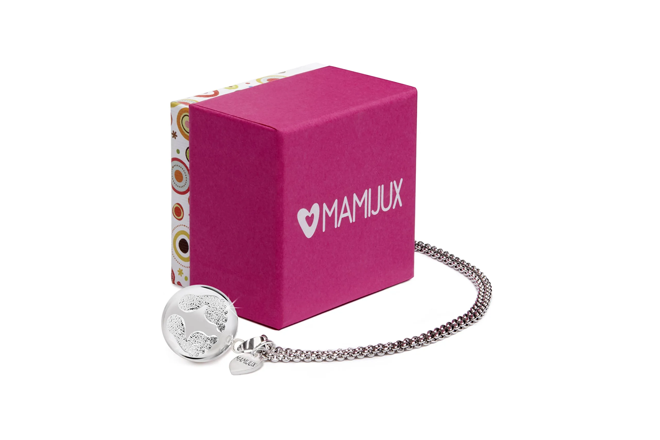 MAMIJUX Chiama Angeli con Piedini, Collana in Acciaio e Ottone Argento per Gravidanza - immagine 3
