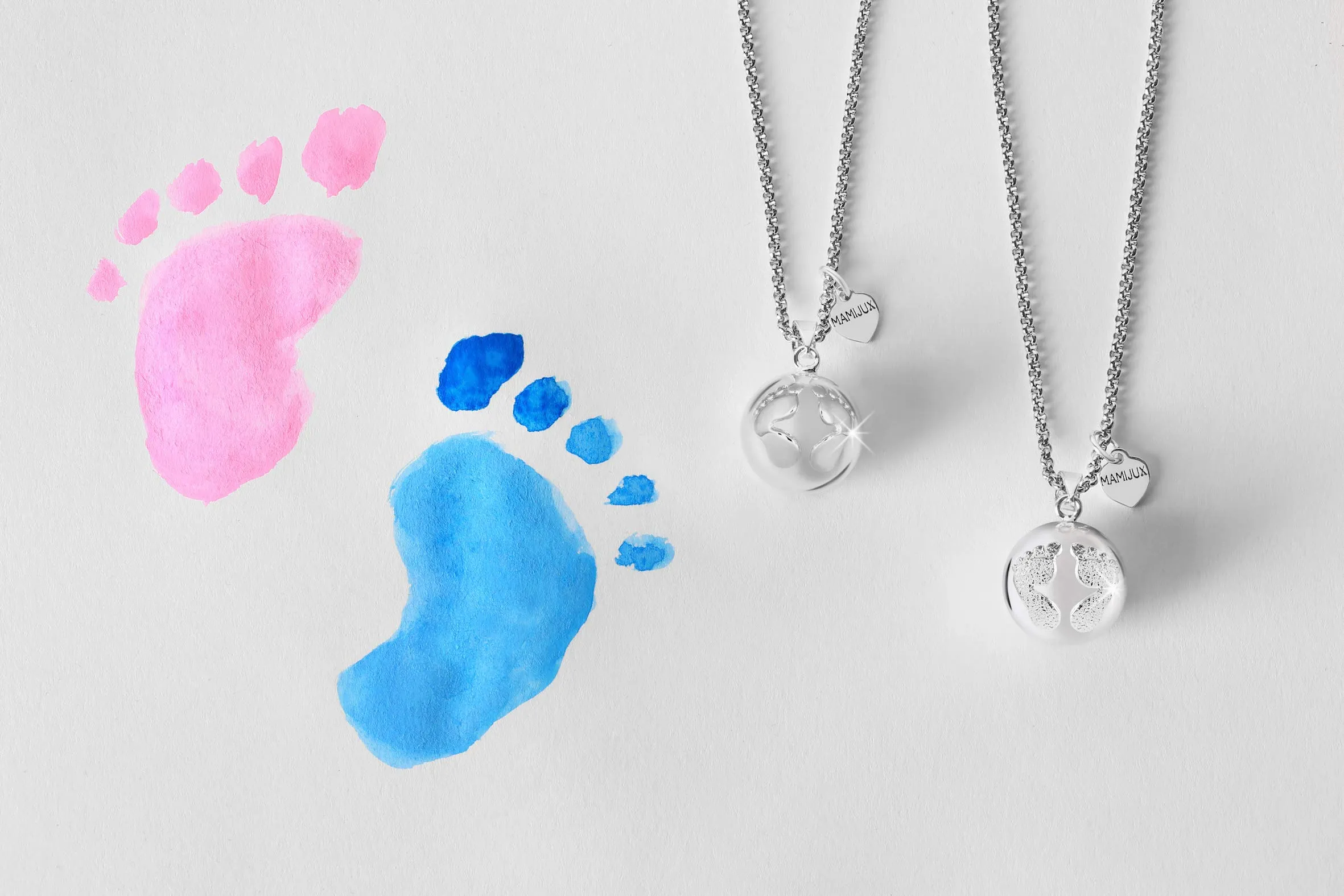 MAMIJUX Chiama Angeli con Piedini, Collana in Acciaio e Ottone Argento per Gravidanza - immagine 4