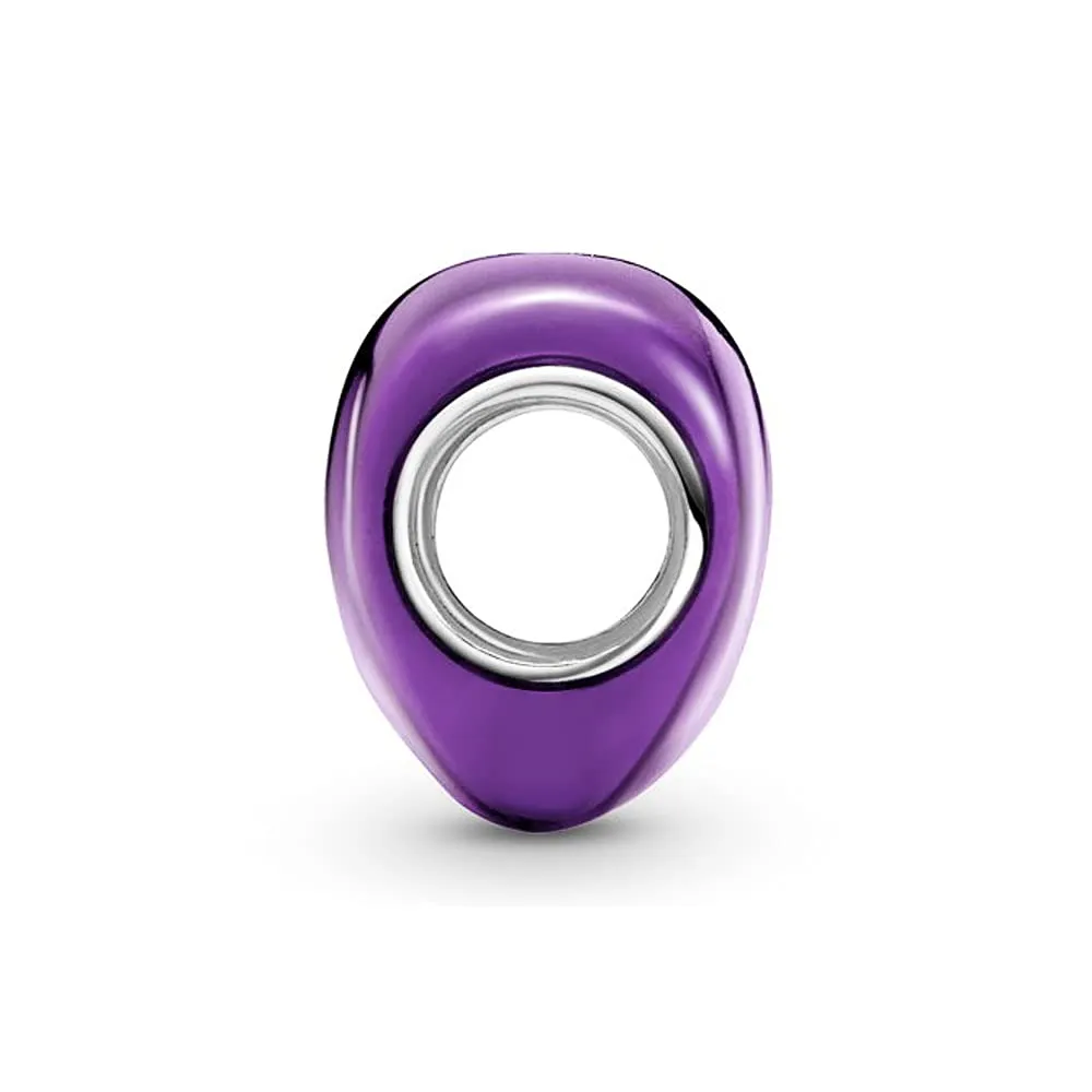 Annmors Ciondolo Cuore Viola in Argento 925 per Bracciale Charm - immagine 3