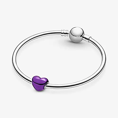 Annmors Ciondolo Cuore Viola in Argento 925 per Bracciale Charm - immagine 6