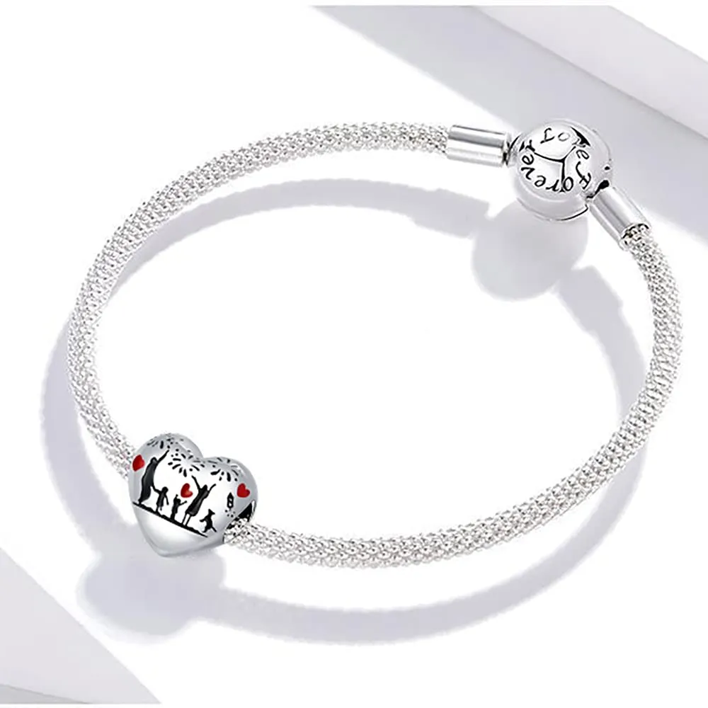 Annmors Ciondolo Cuore Argento 925 per Bracciale e Collana - immagine 3