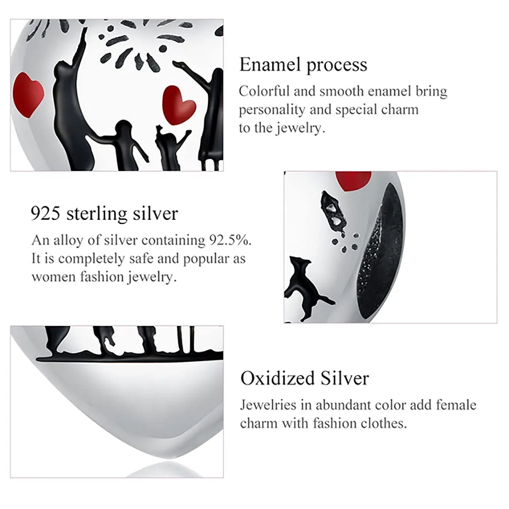 Annmors Ciondolo Cuore Argento 925 per Bracciale e Collana - immagine 5