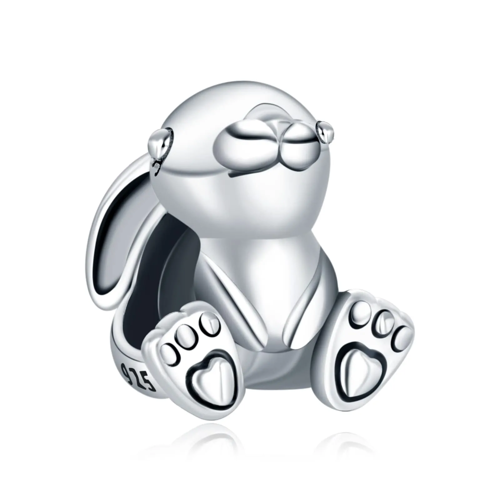 Annmors Ciondolo Nini il Coniglio in Argento 925 e Zirconia Cubica per Bracciale Charm - immagine 1