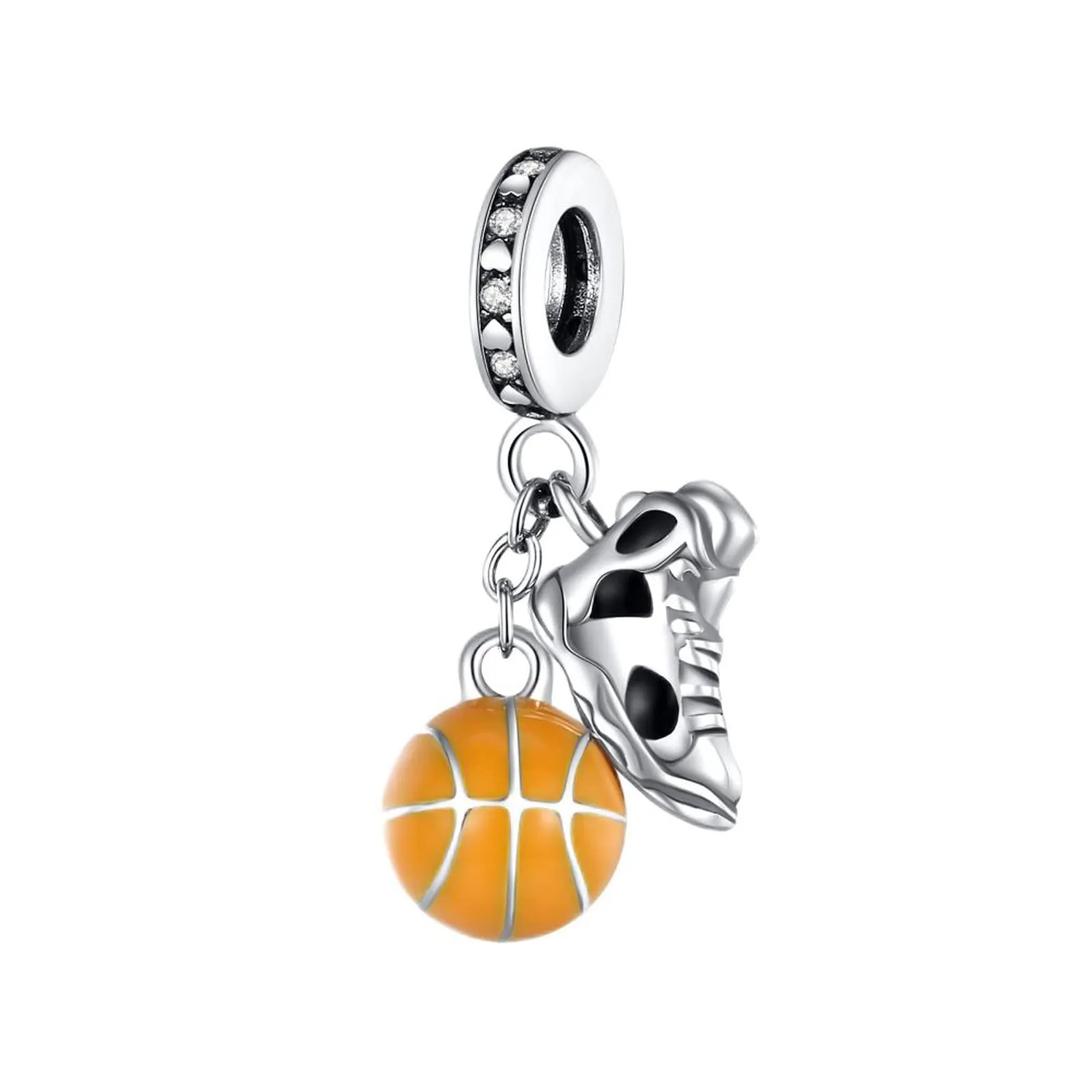 Annmors Ciondolo in Argento Sterling 925 Basketball Shoe con Zirconi Cubici - immagine 1