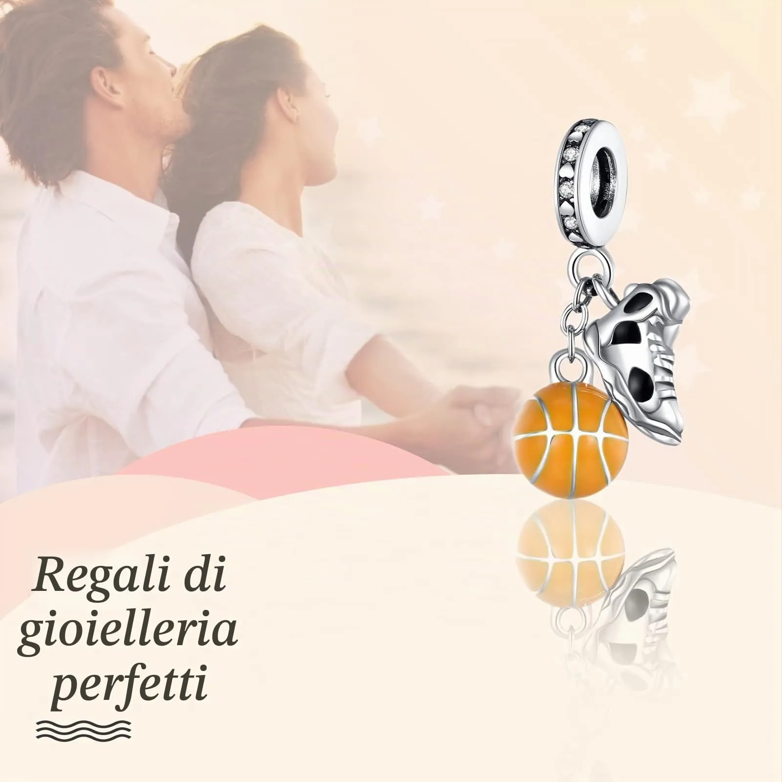Annmors Ciondolo in Argento Sterling 925 Basketball Shoe con Zirconi Cubici - immagine 3