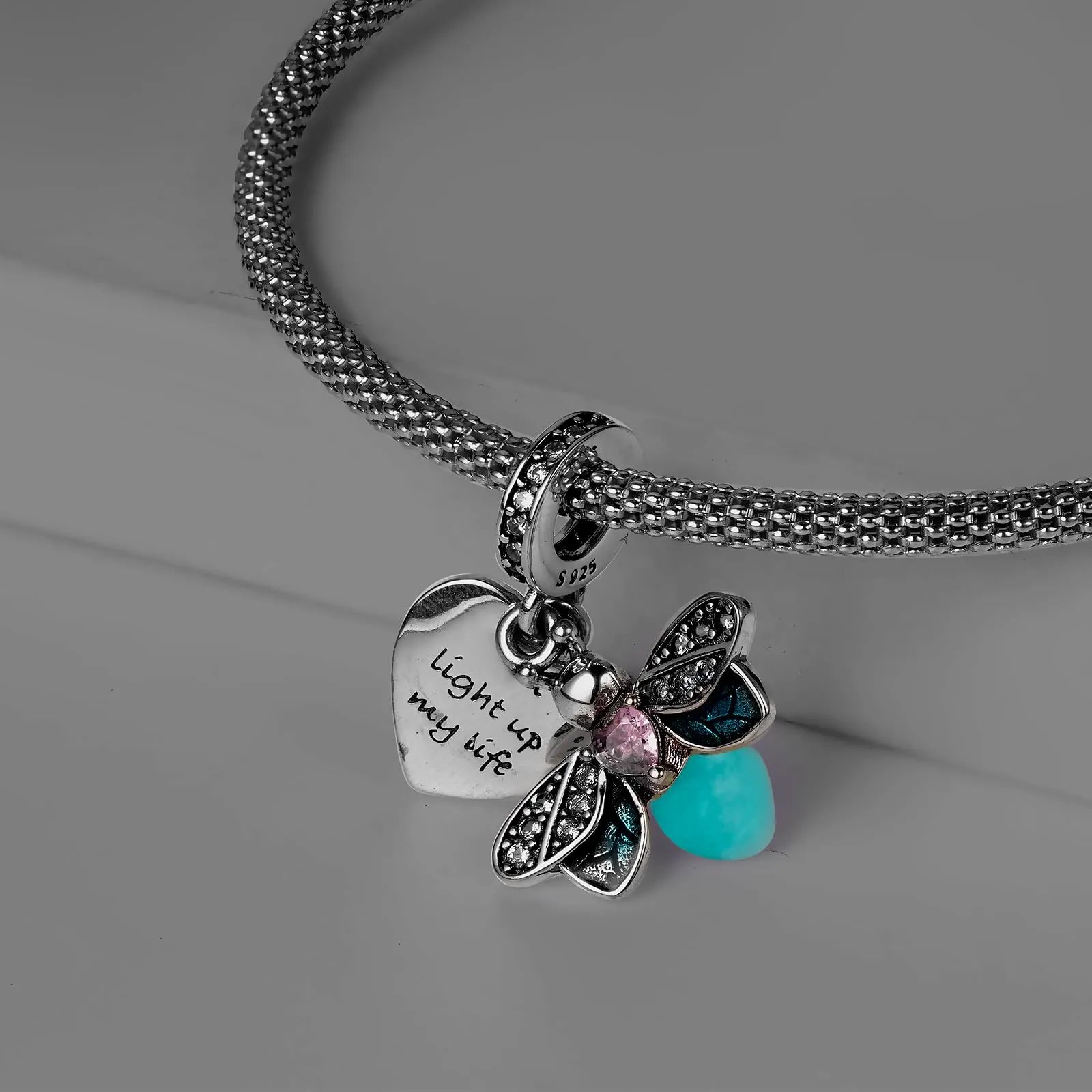 Annmors Firefly Glow in the Dark Charm Bead 925 Sterling Silver for European Bracelets and Necklaces - immagine 3
