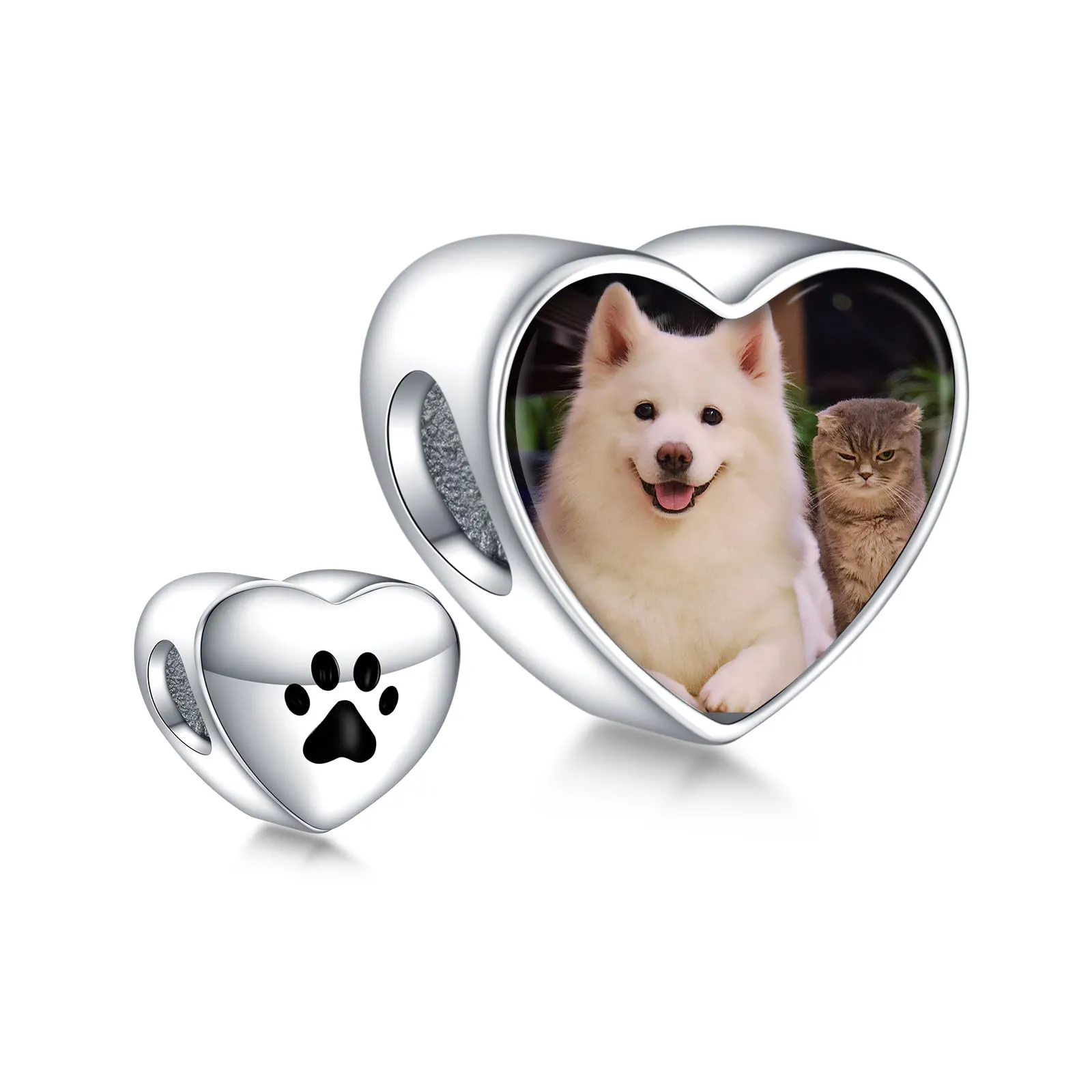 Annmors Ciondoli Bead Argento 925 Personalizzati a Forma di Cuore per Donne e Ragazze - immagine 1