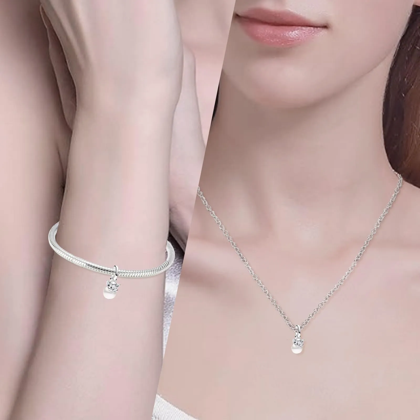 NUNUYAYA Amor Mini Angels Charm in Argento Sterling 925 con Cubic Zirconia per Braccialetti e Collane Europei - immagine 2