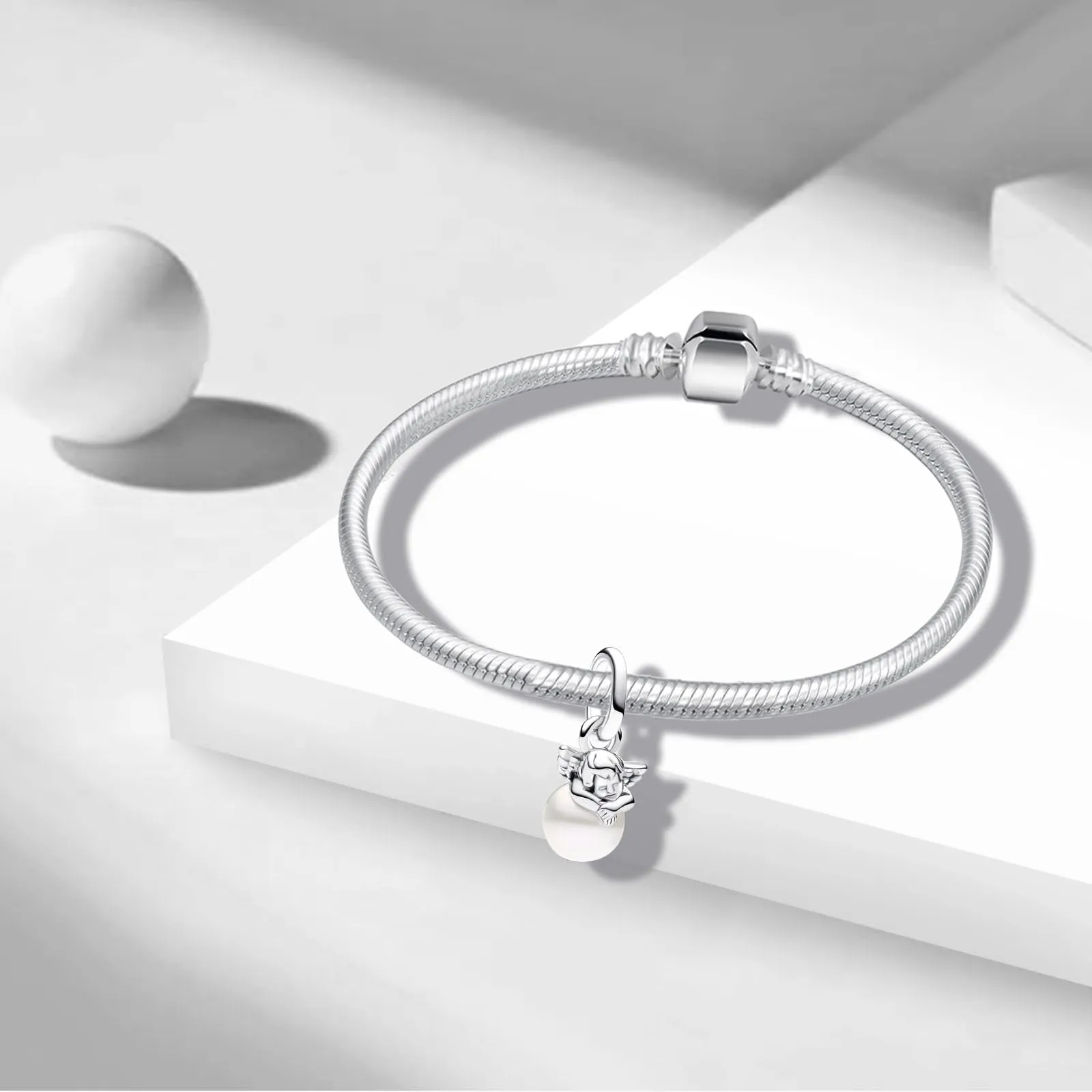 NUNUYAYA Amor Mini Angels Charm in Argento Sterling 925 con Cubic Zirconia per Braccialetti e Collane Europei - immagine 3