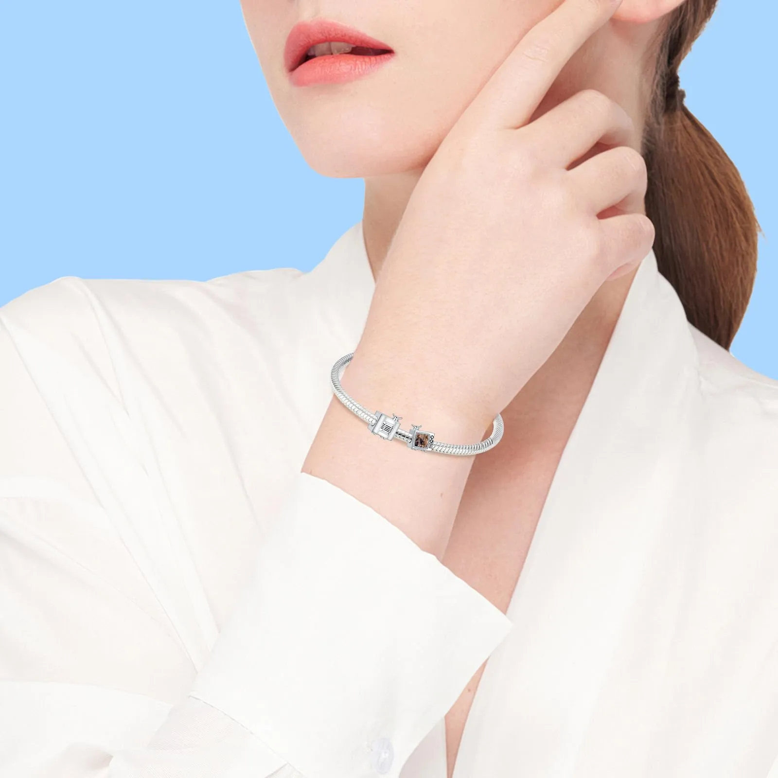 Annmors Ciondoli Bead Argento 925 a Forma di TV Personalizzate per Donne - immagine 5