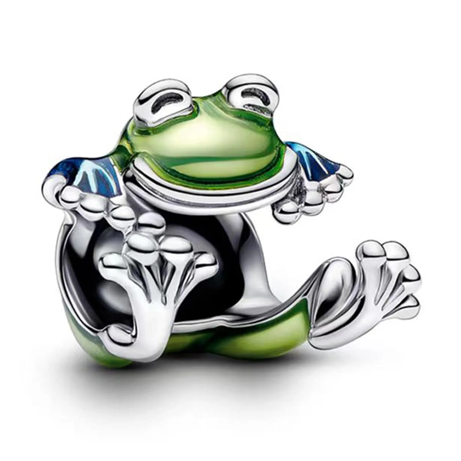 NUNUYAYA Frog People Charm Pendant in 925 Sterling Silver with Cubic Zirconia - immagine 1