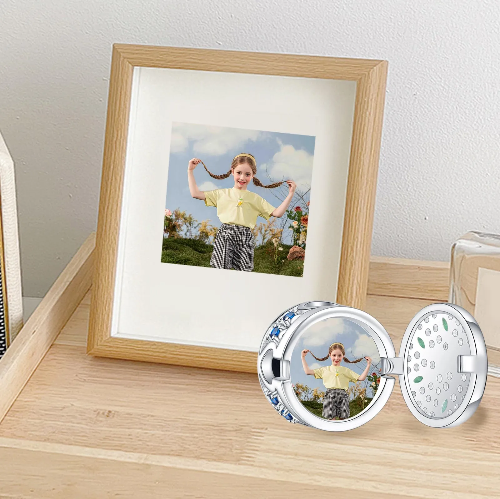 Annmors Braccialetto di perle in argento sterling 925 personalizzato con foto - immagine 2