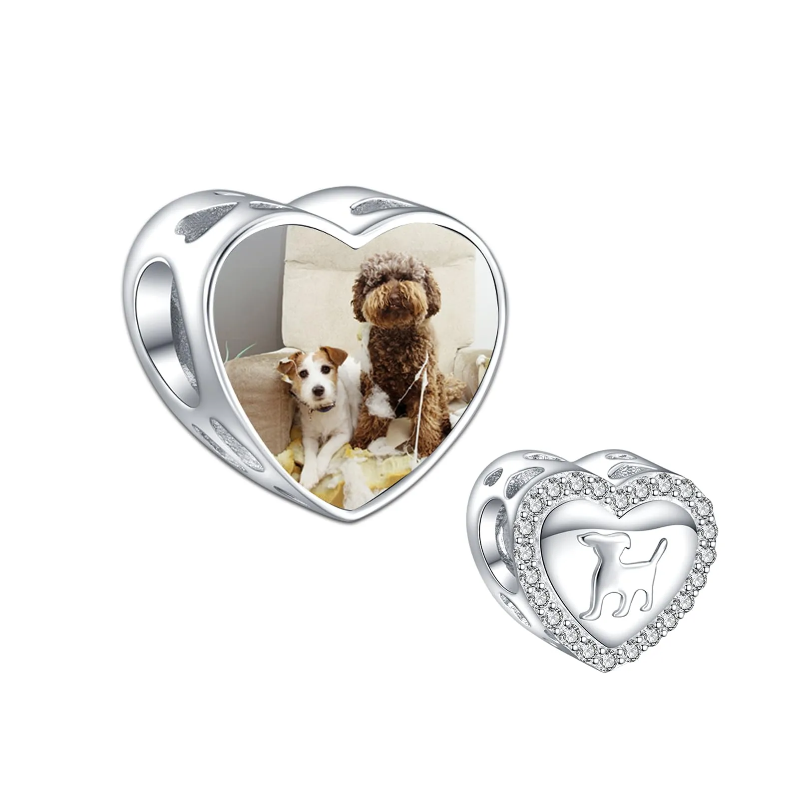 Annmors 925 Argento Sterling Personalizzato Cucciolo Foto Charm per Bracciali e Collane - immagine 1