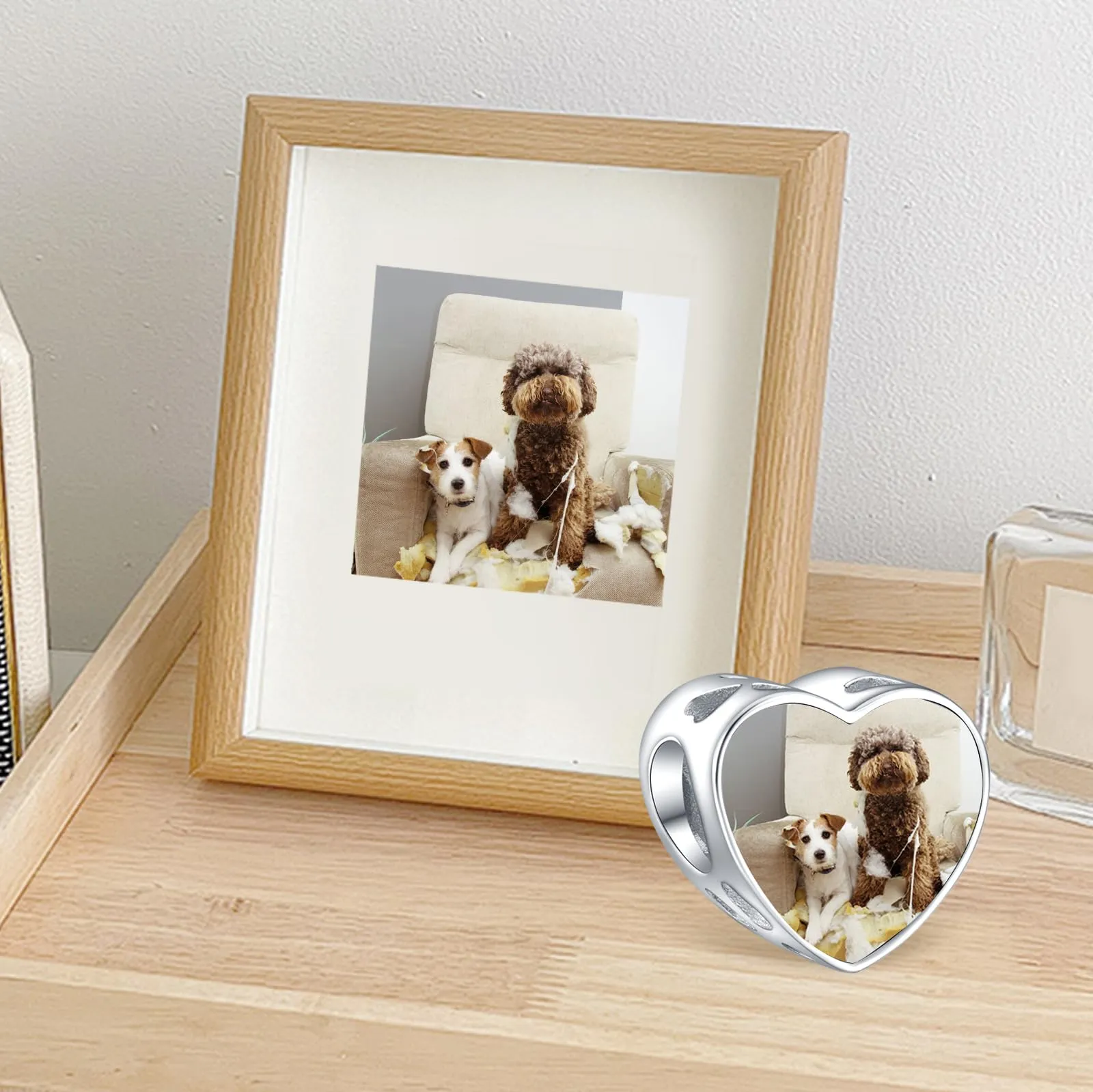 Annmors 925 Argento Sterling Personalizzato Cucciolo Foto Charm per Bracciali e Collane - immagine 2