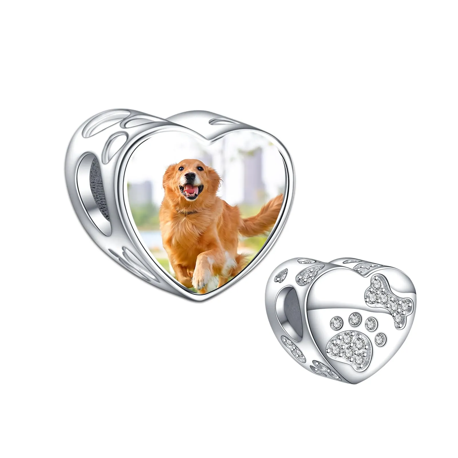 Annmors Personalizzata Carino Artiglio Imprimir Gatito Foto Charm Perline Argento 925 Pulsera Abalorios Personalizado - immagine 1