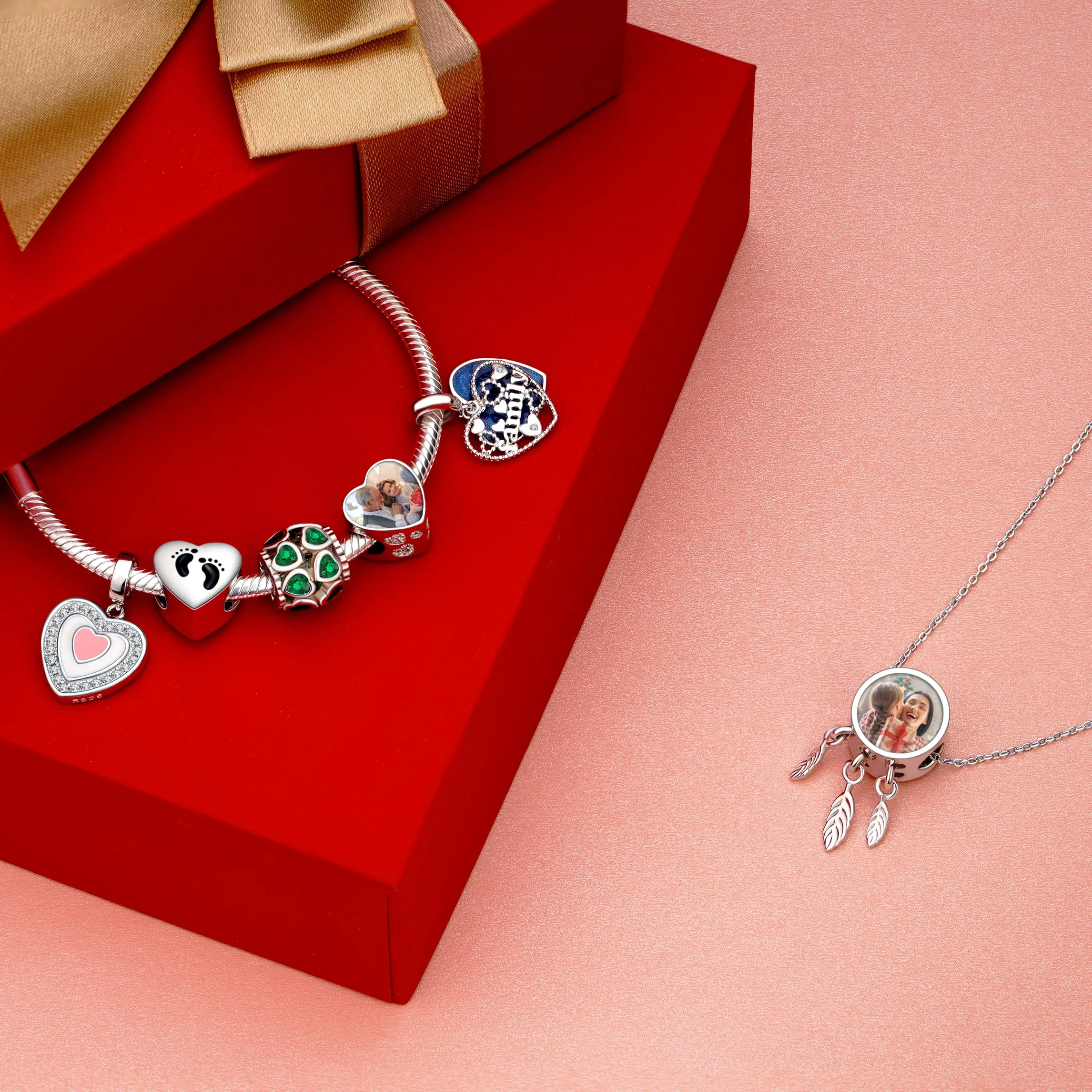 Annmors Ciondolo Personalizzato con Foto Amo il mio cane in Argento Sterling 925 per Bracciale e Collana Donna - immagine 4