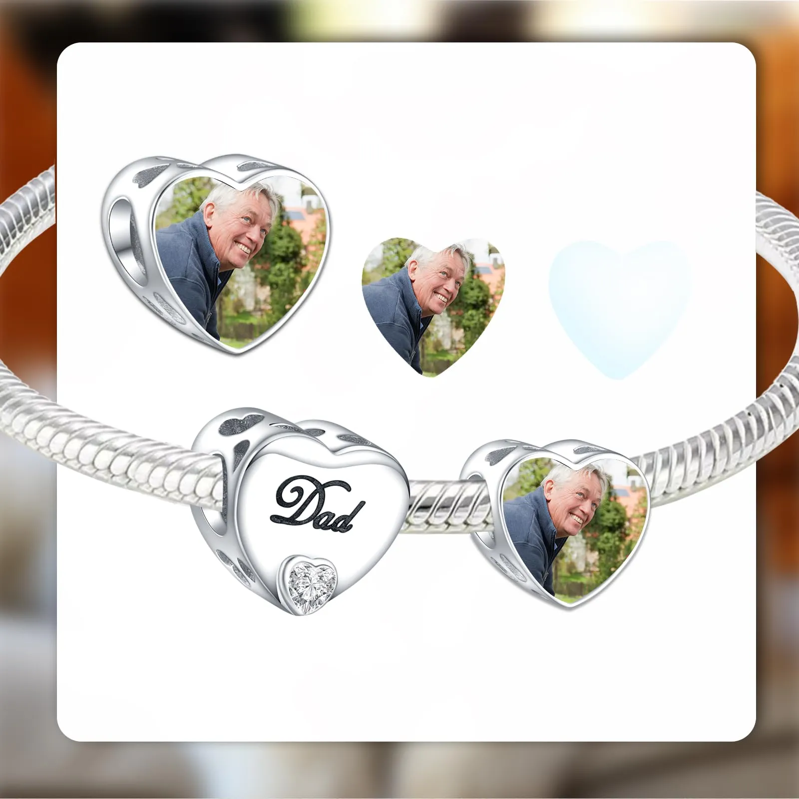 Annmors Perline Personalizzate con Foto in Argento 925 per Braccialetti - immagine 3