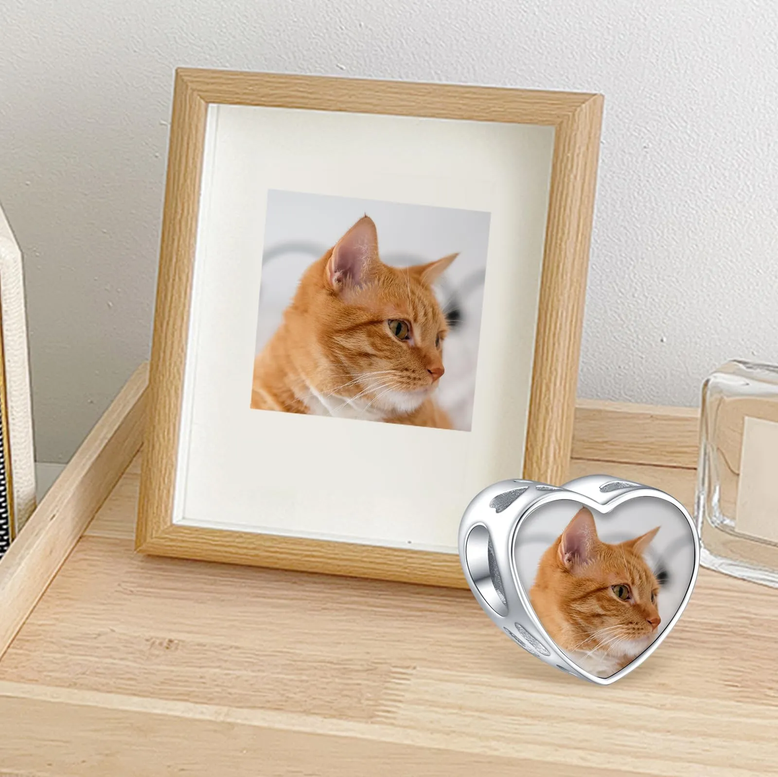 Annmors Charm Gatto Personalizzato con Foto in Argento 925 per Bracciali e Collane da Donna - immagine 2